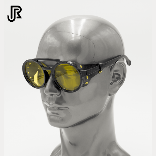 side view new steampunk round sunglasses retro design