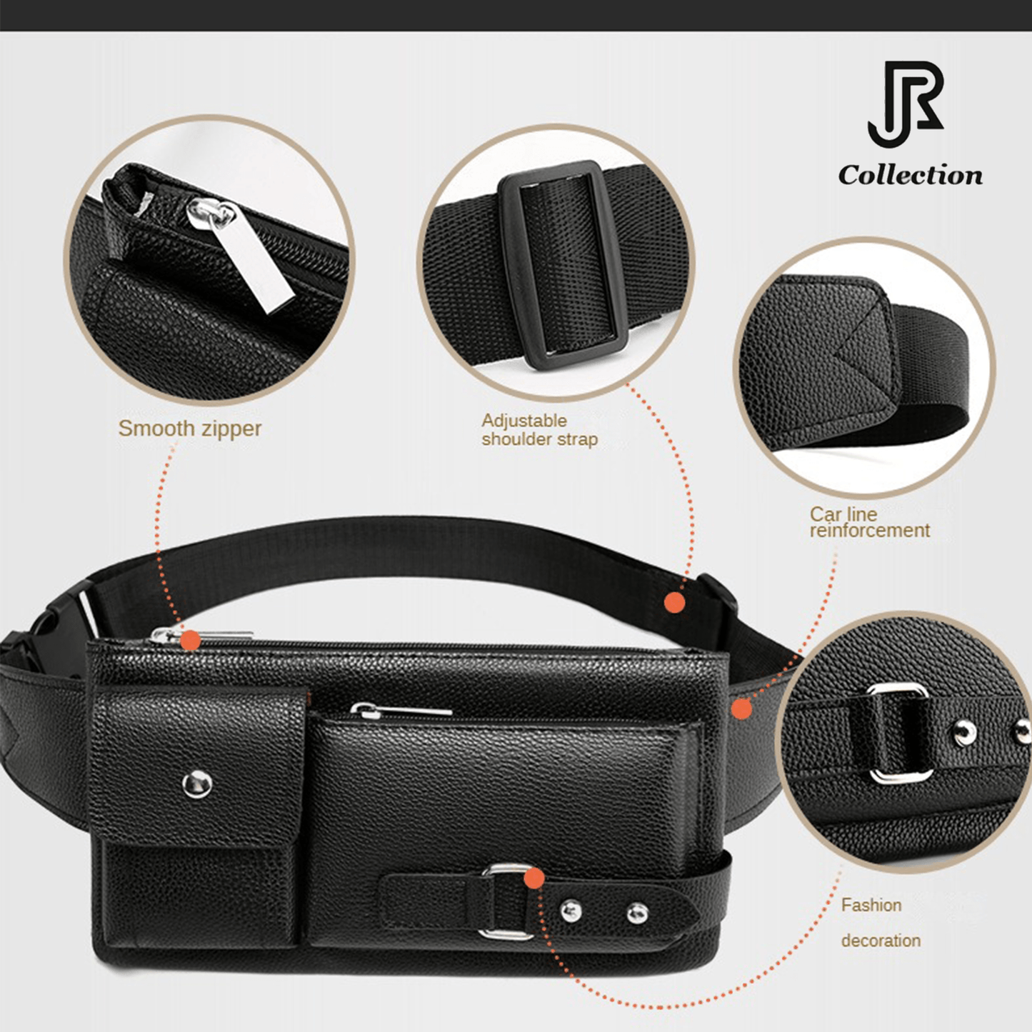 PU Leather Waist & Crossbody Bag - RJCollection