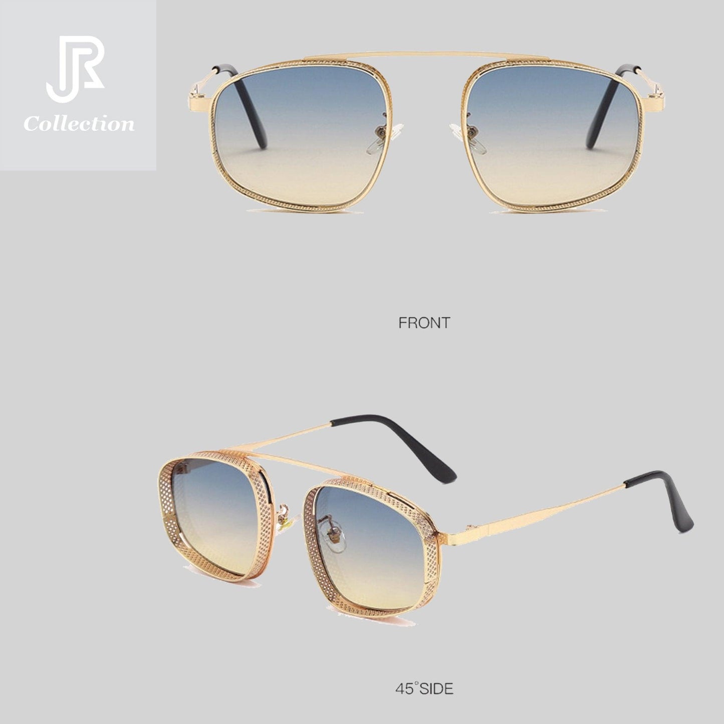 steampunk vintage round sunglasses UV400 front view