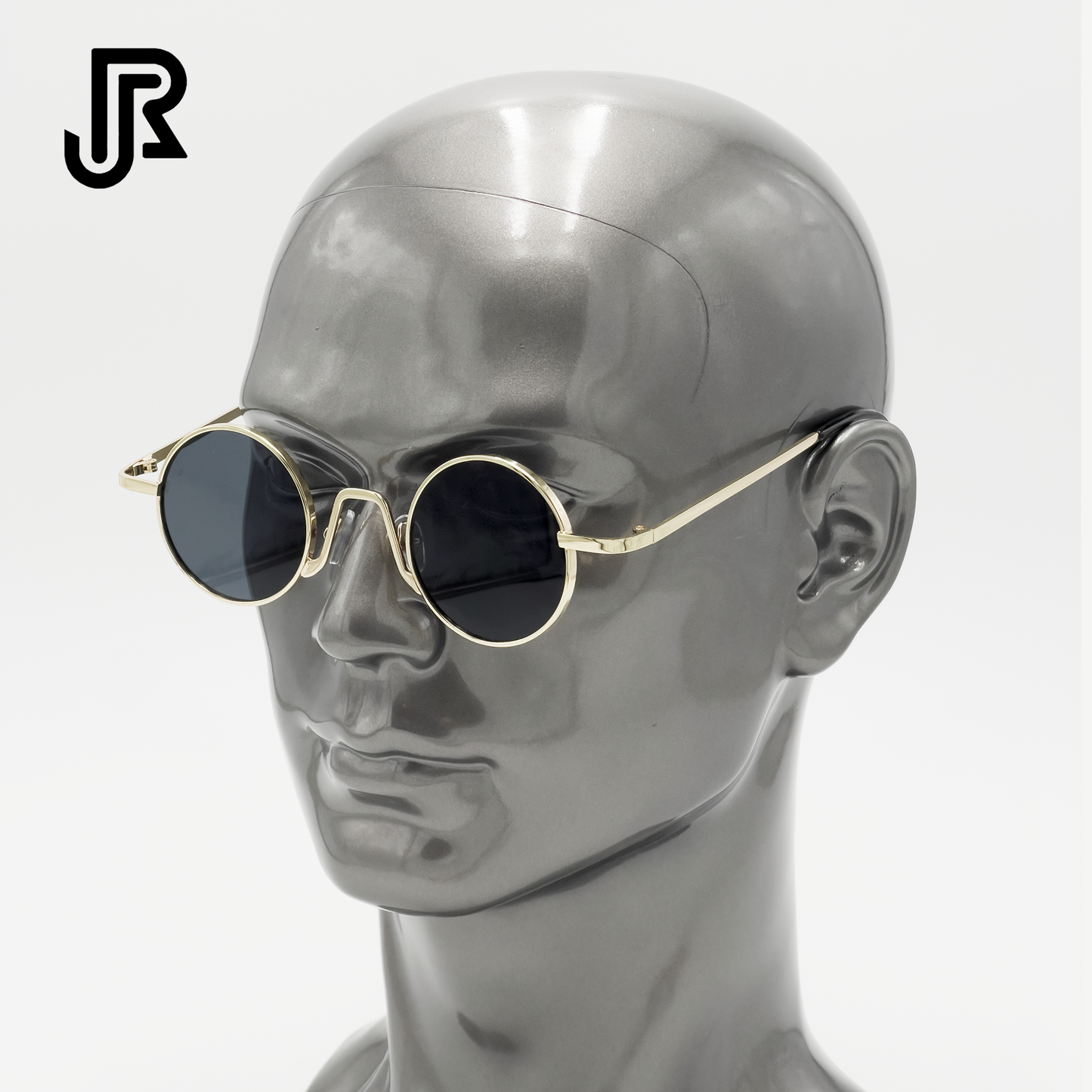 side view small round metal frame vintage sunglasses unisex eyewear