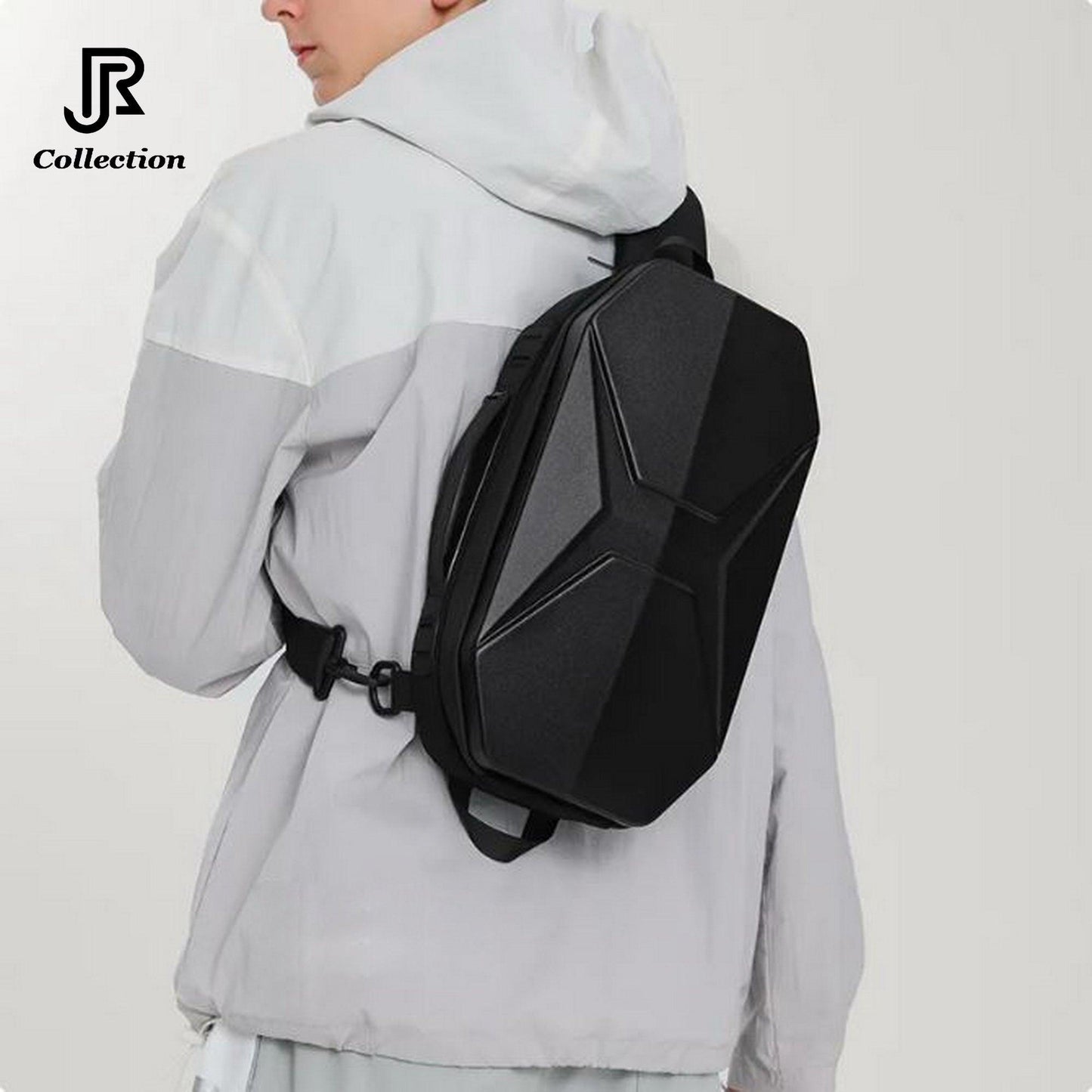 close-up of adjustable strap on waterproof shoulder crossbody bag