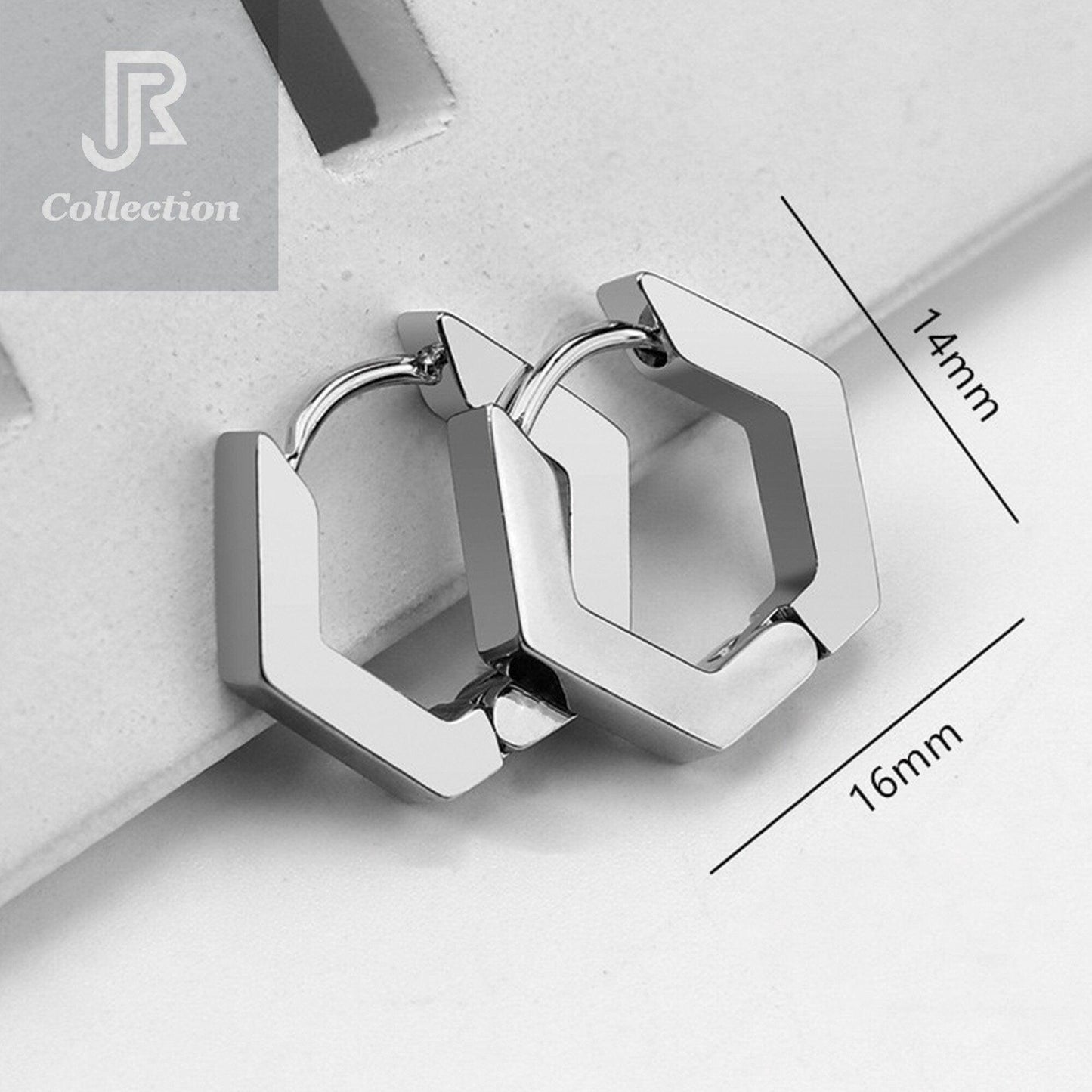 Geometric Hoop Earrings – Stainless Steel - RJCollection