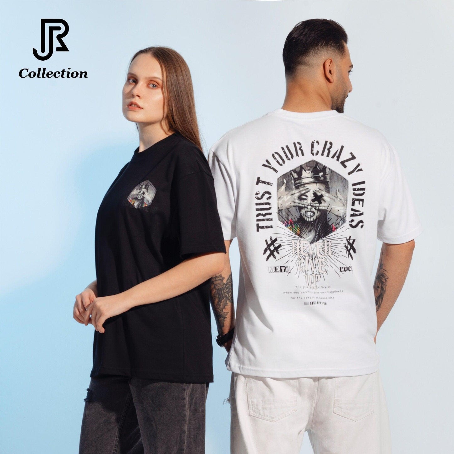 side view of oversized eco-friendly cotton t-shirt fit