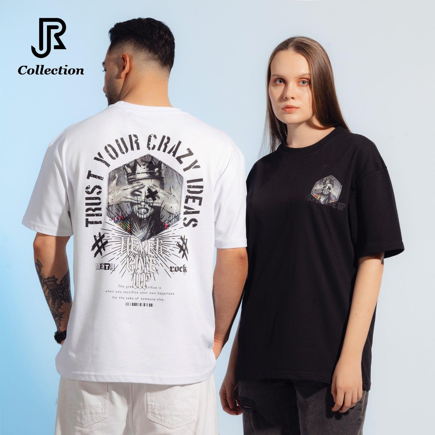 side view of oversized eco-friendly cotton t-shirt fit