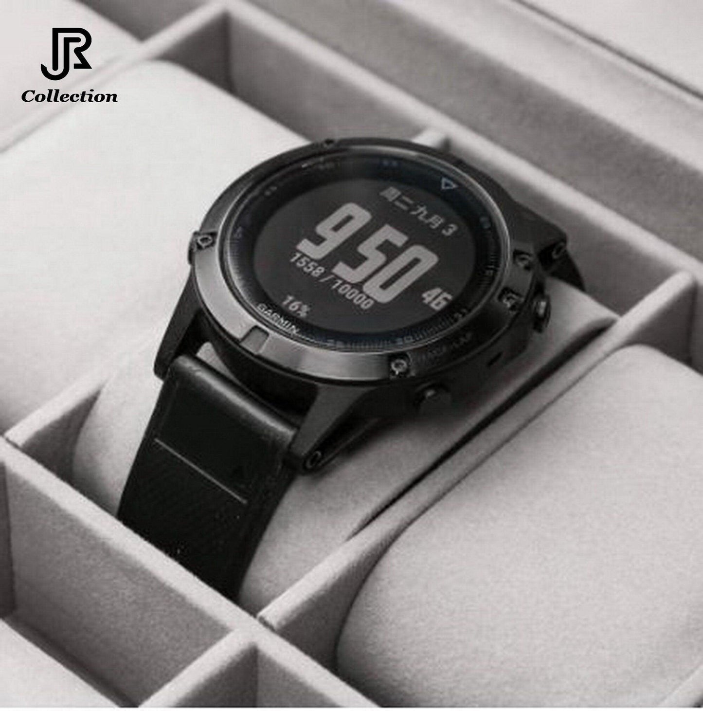 watches displayed inside PU leather watch box