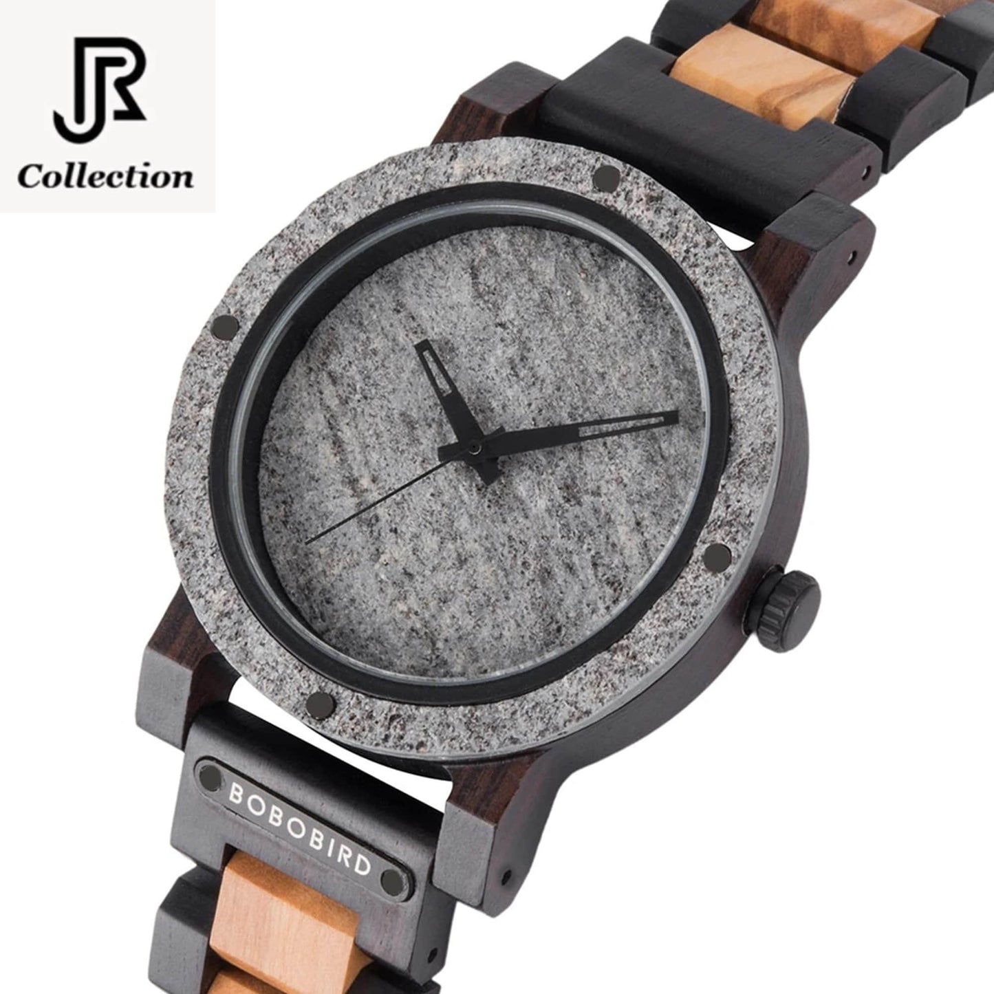 Engraved Marble Stone Wooden Watch - RJCollection