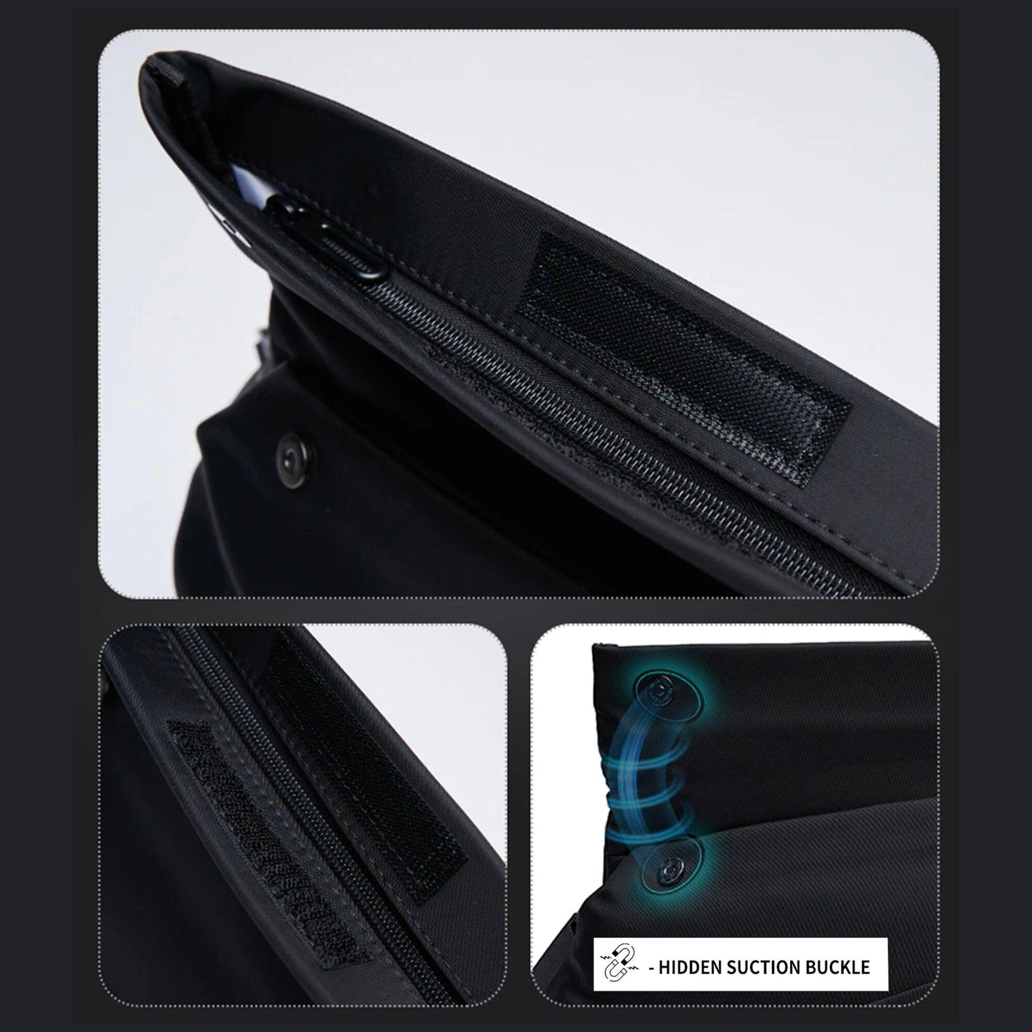 Waterproof Oxford & Leather Crossbody Sling Bag - RJCollection