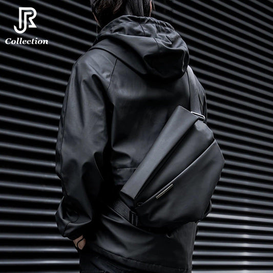 Waterproof Oxford & Leather Crossbody Sling Bag - RJCollection