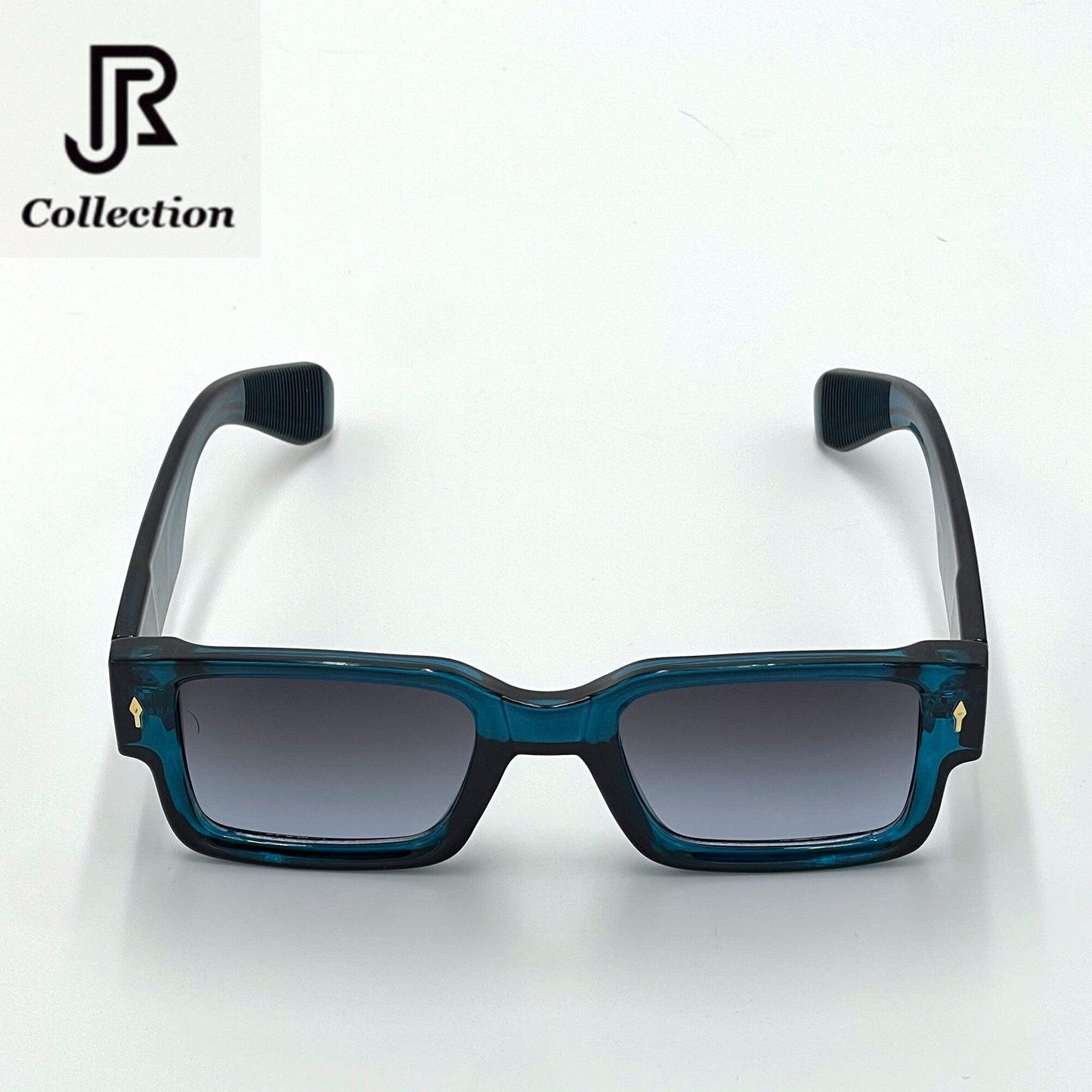 crystal acetate square sunglasses front view with UV400