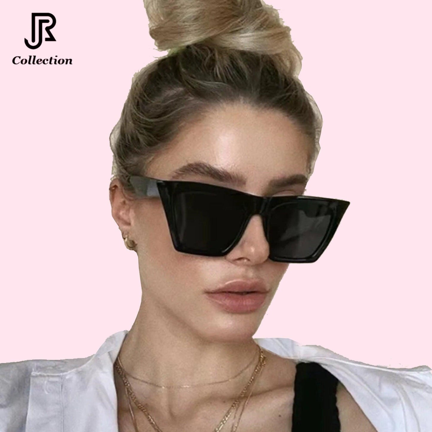 cat‑eye vintage square sunglasses front view