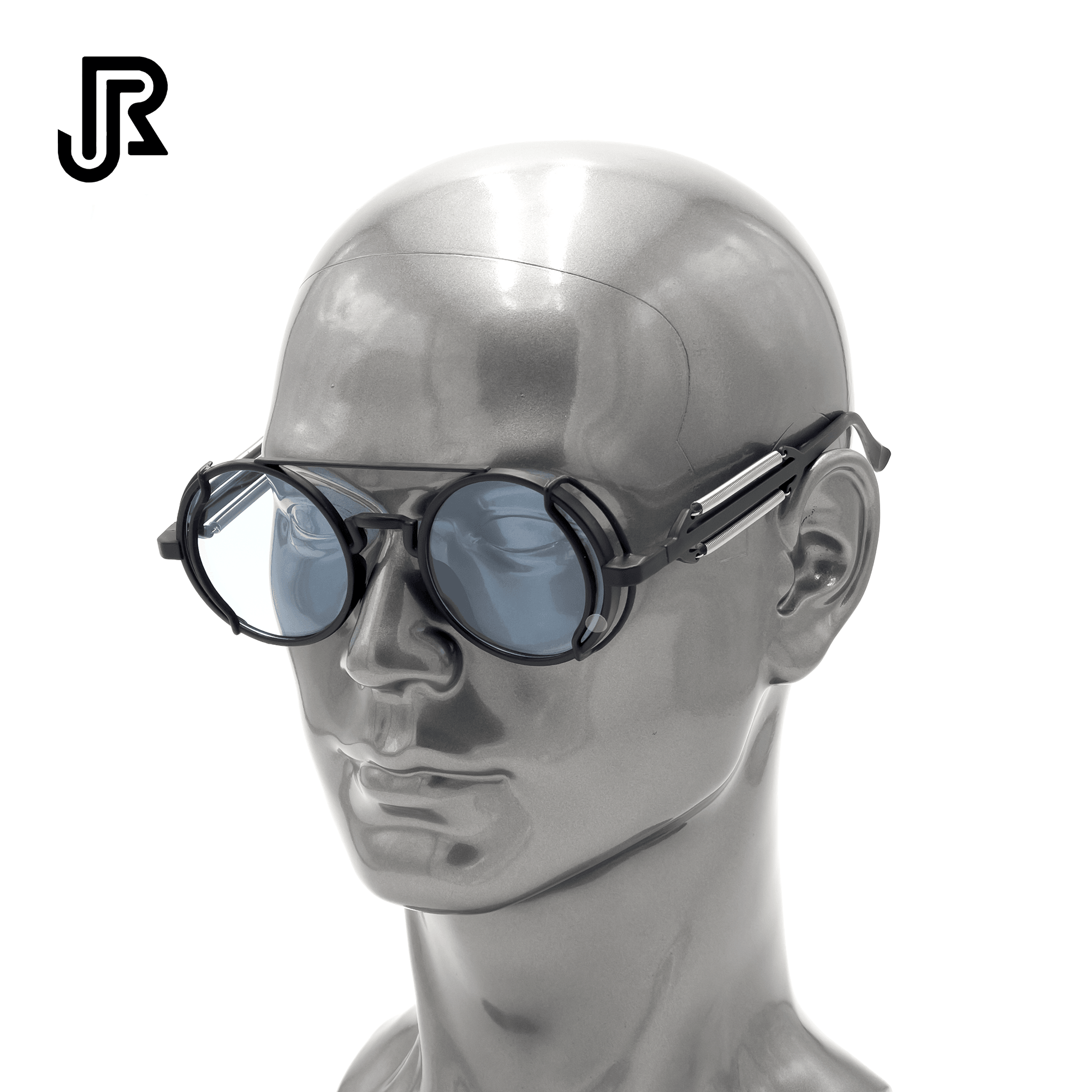 side view metal steampunk round sunglasses vintage style