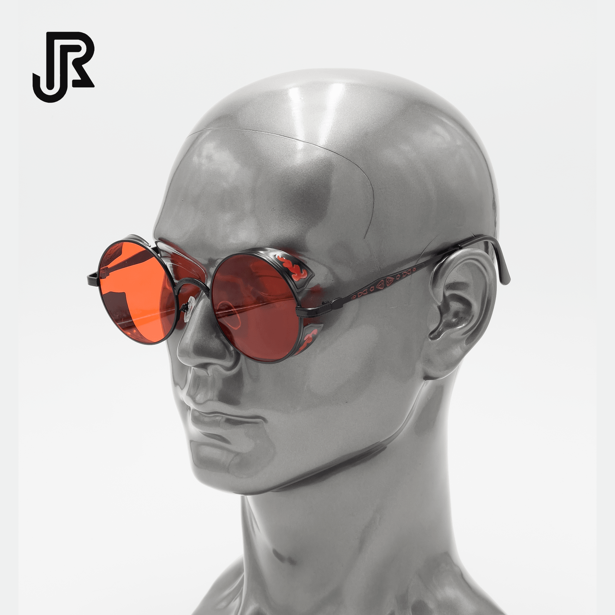 side view gothic round UV400 sunglasses unisex fashion