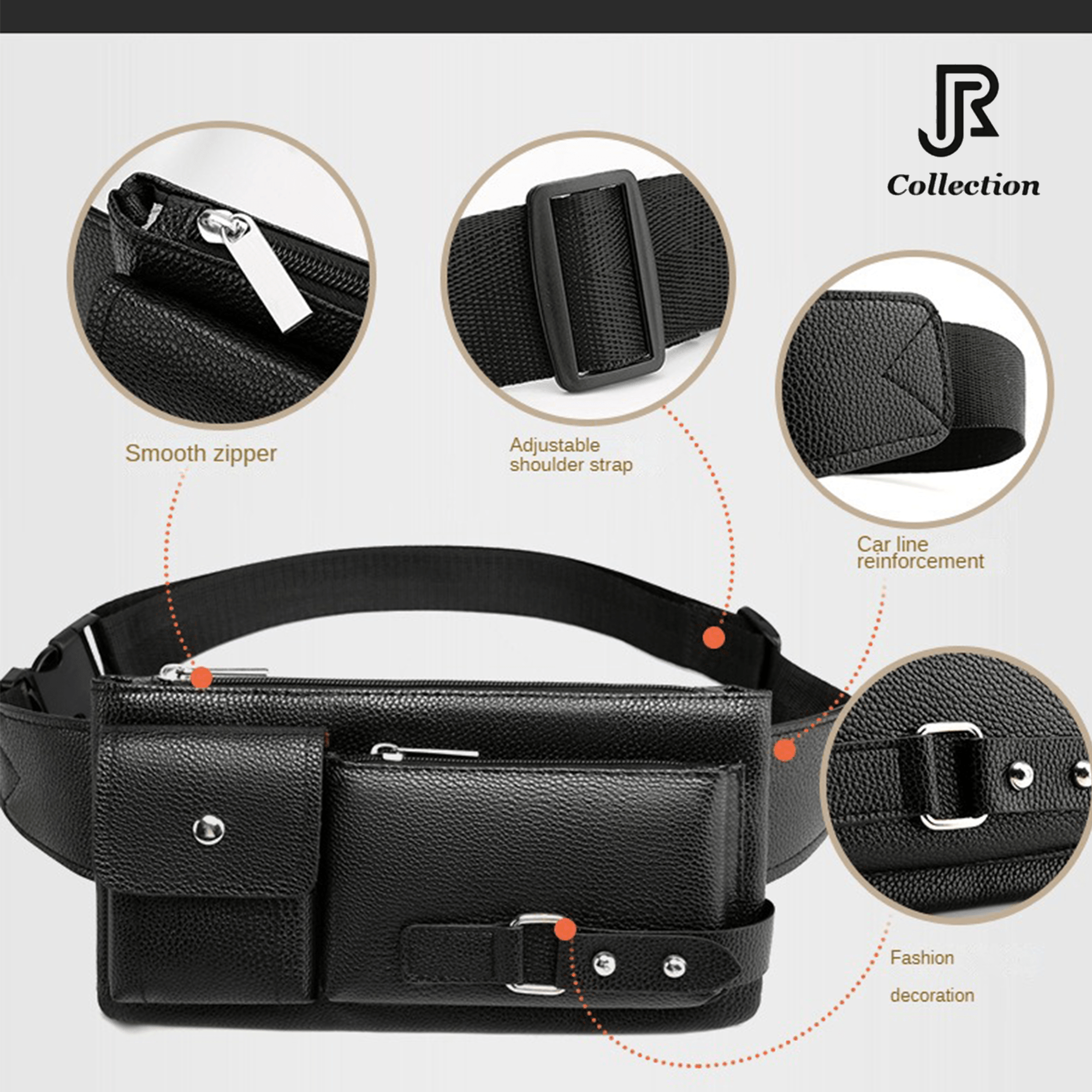PU Leather Waist & Crossbody Bag - RJCollection