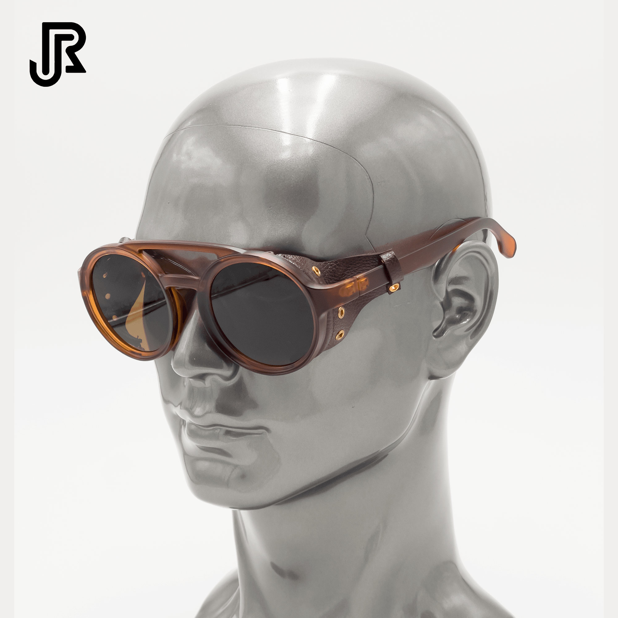 side view new steampunk round sunglasses retro design