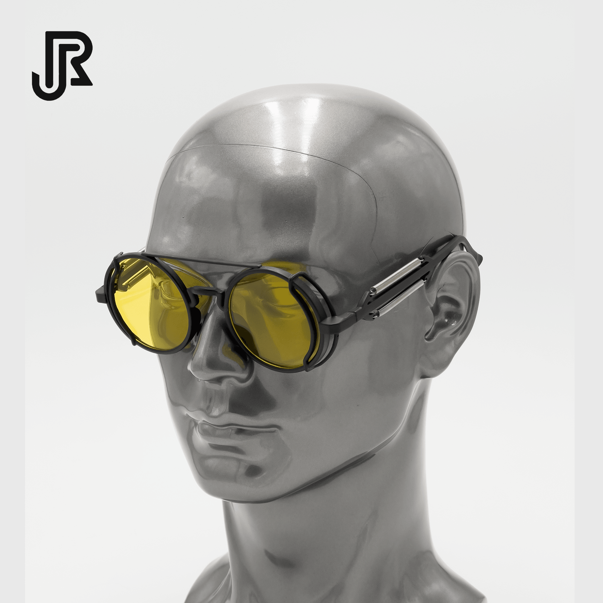 side view metal steampunk round sunglasses vintage style