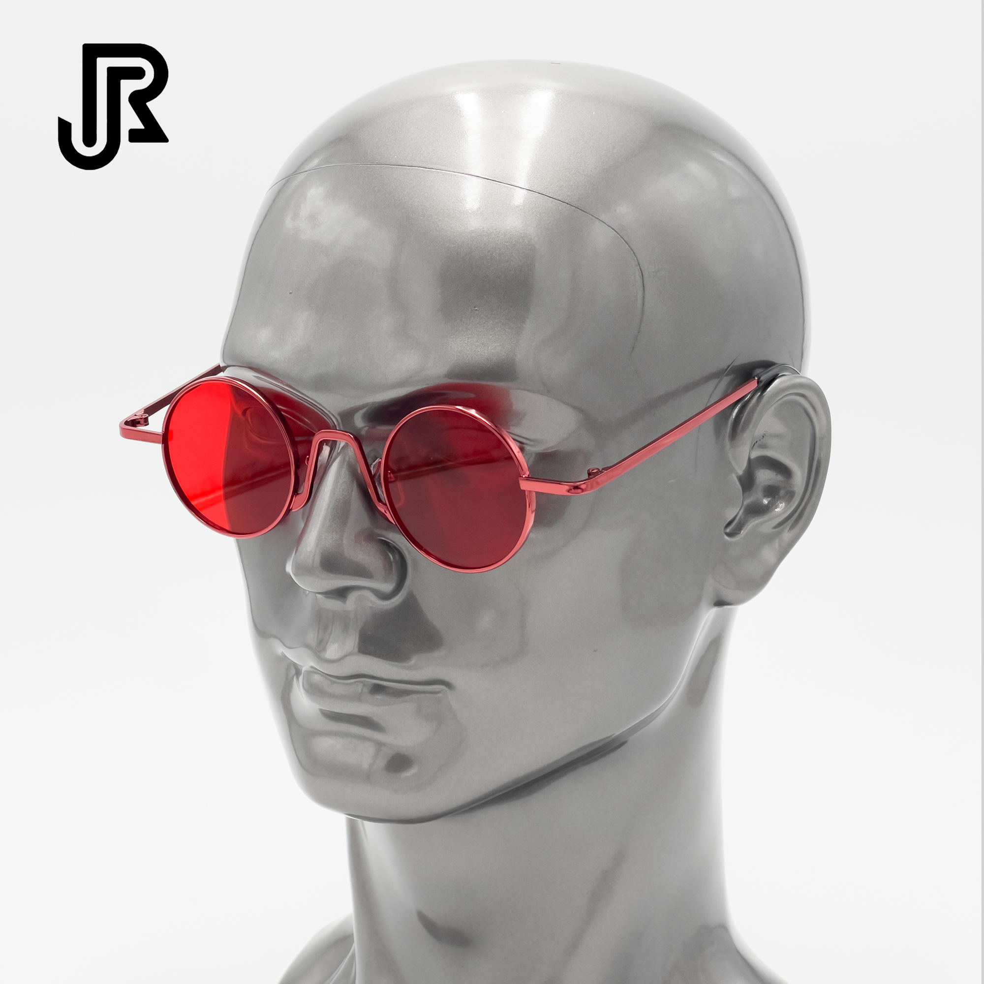 side view small round metal frame vintage sunglasses unisex eyewear