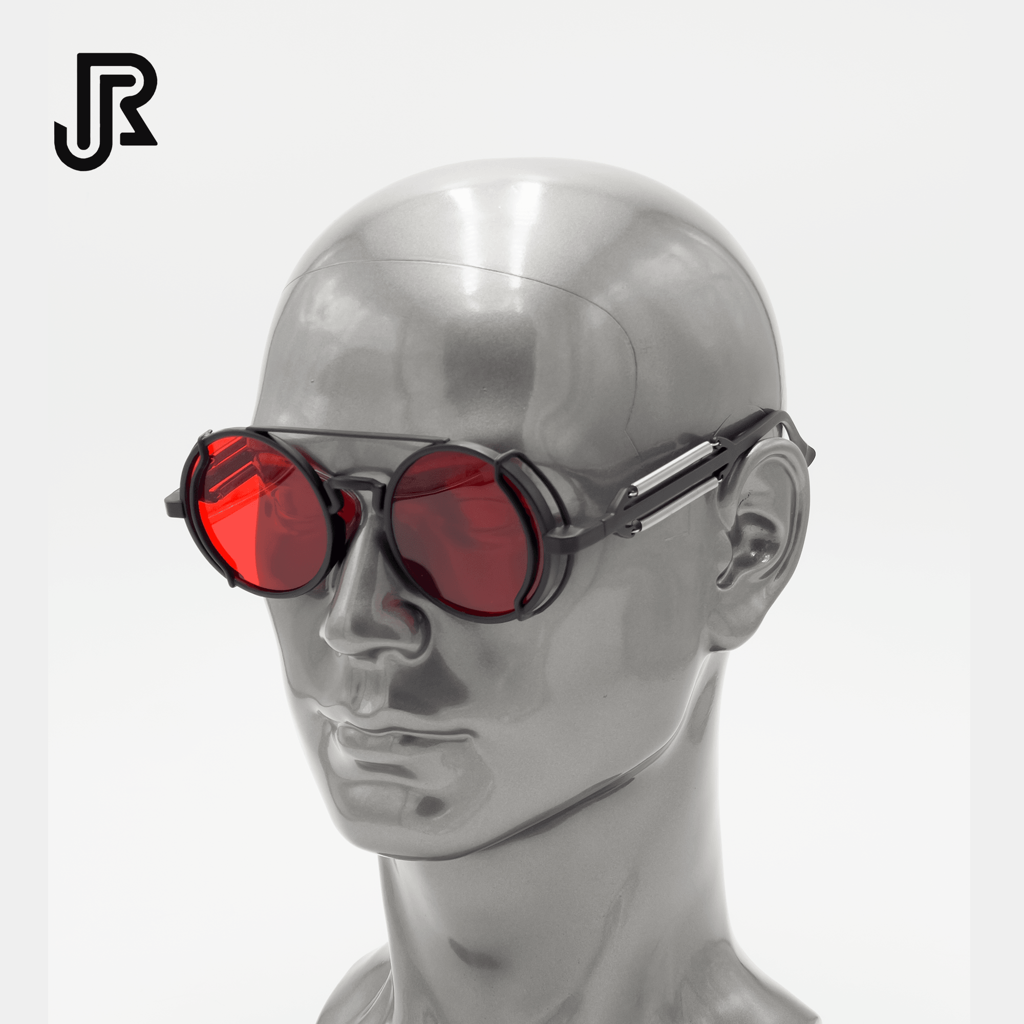 side view metal steampunk round sunglasses vintage style