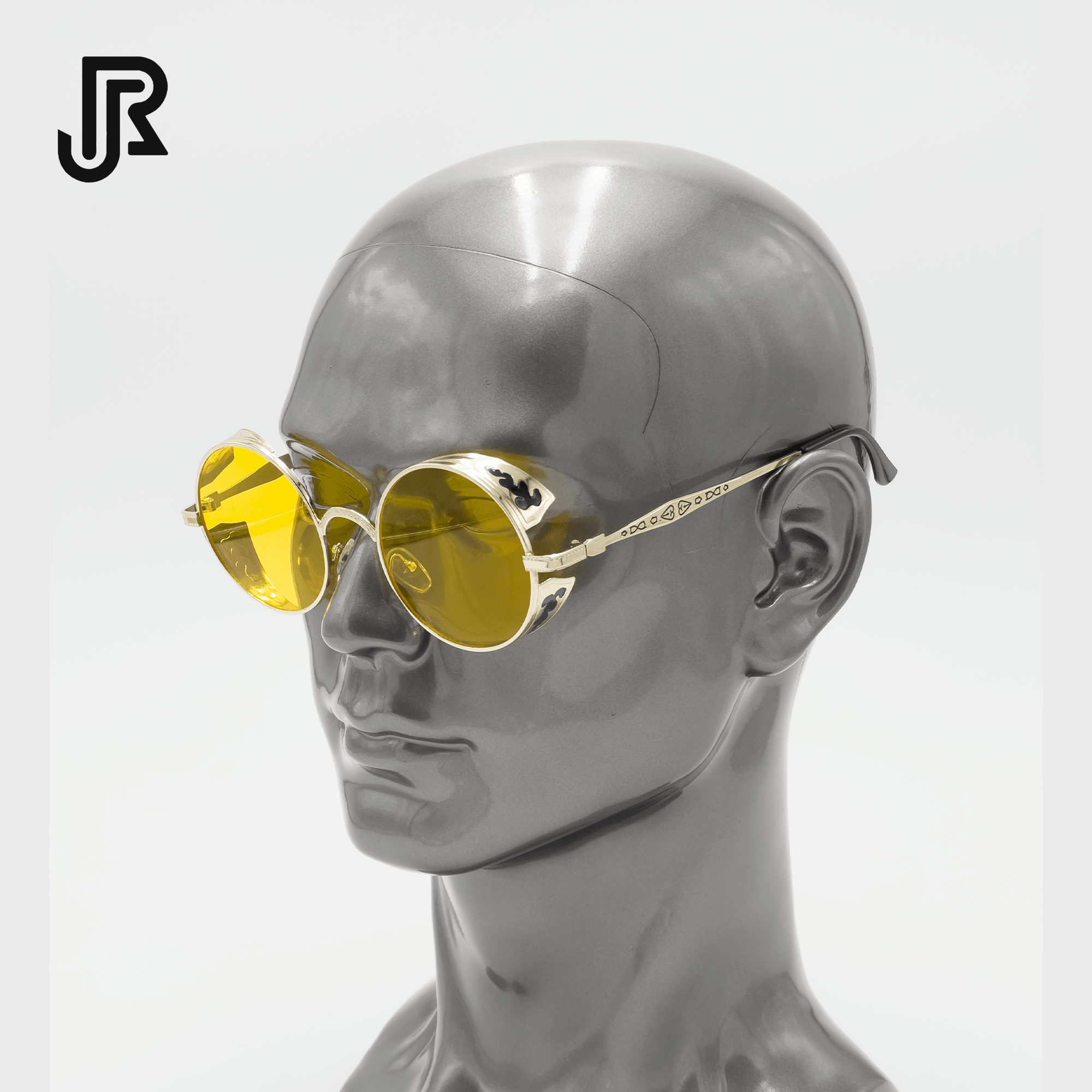 side view gothic round UV400 sunglasses unisex fashion