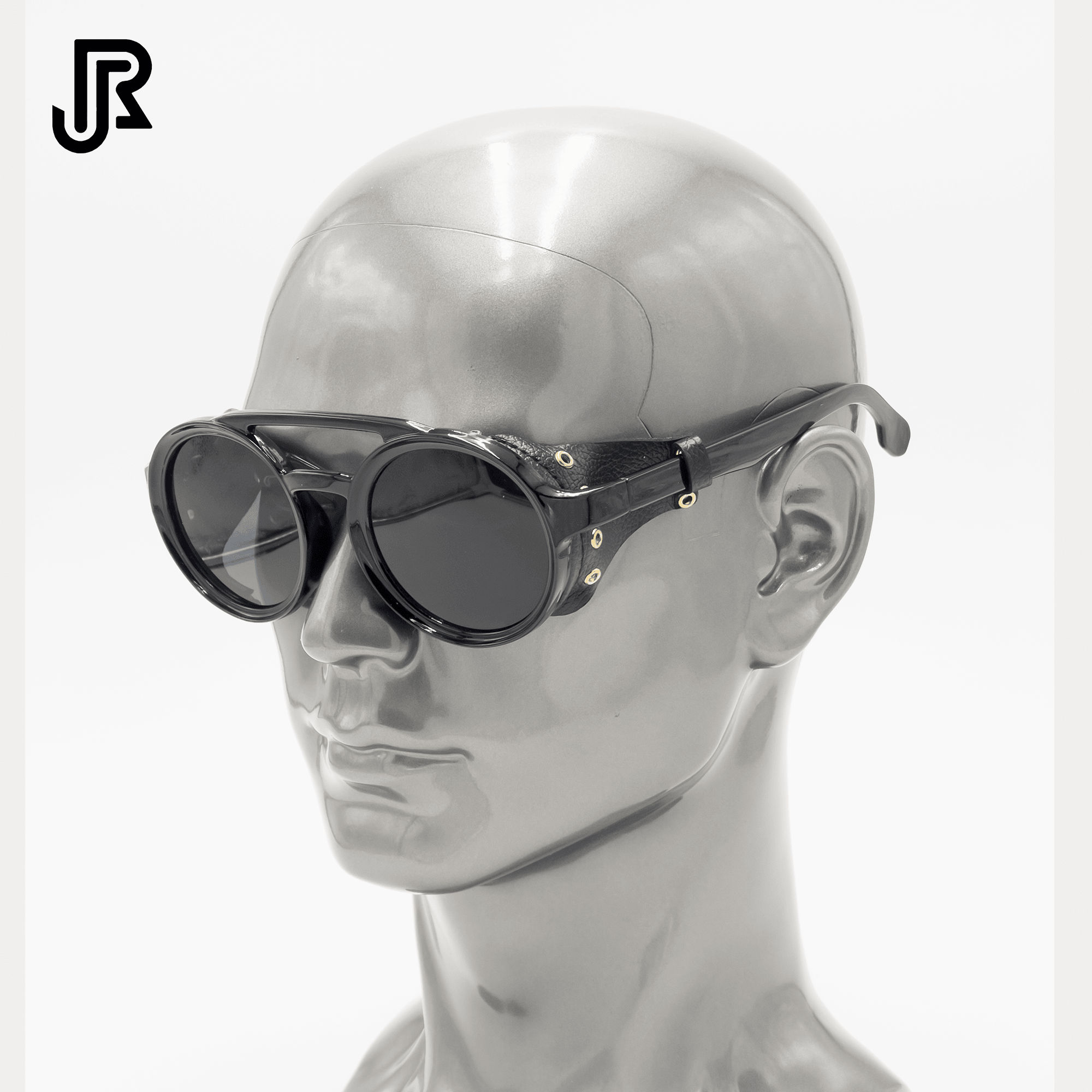 side view new steampunk round sunglasses retro design