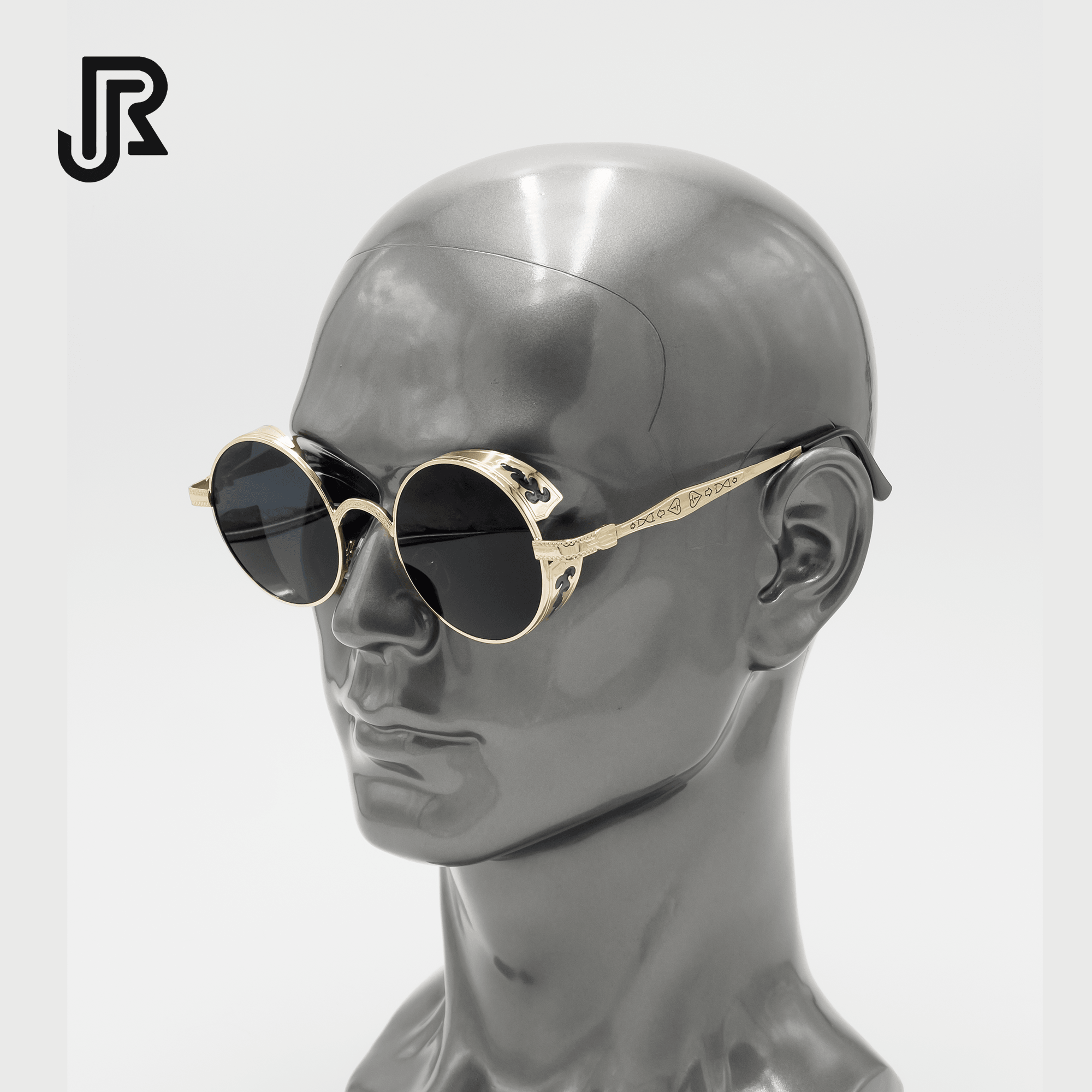 side view gothic round UV400 sunglasses unisex fashion