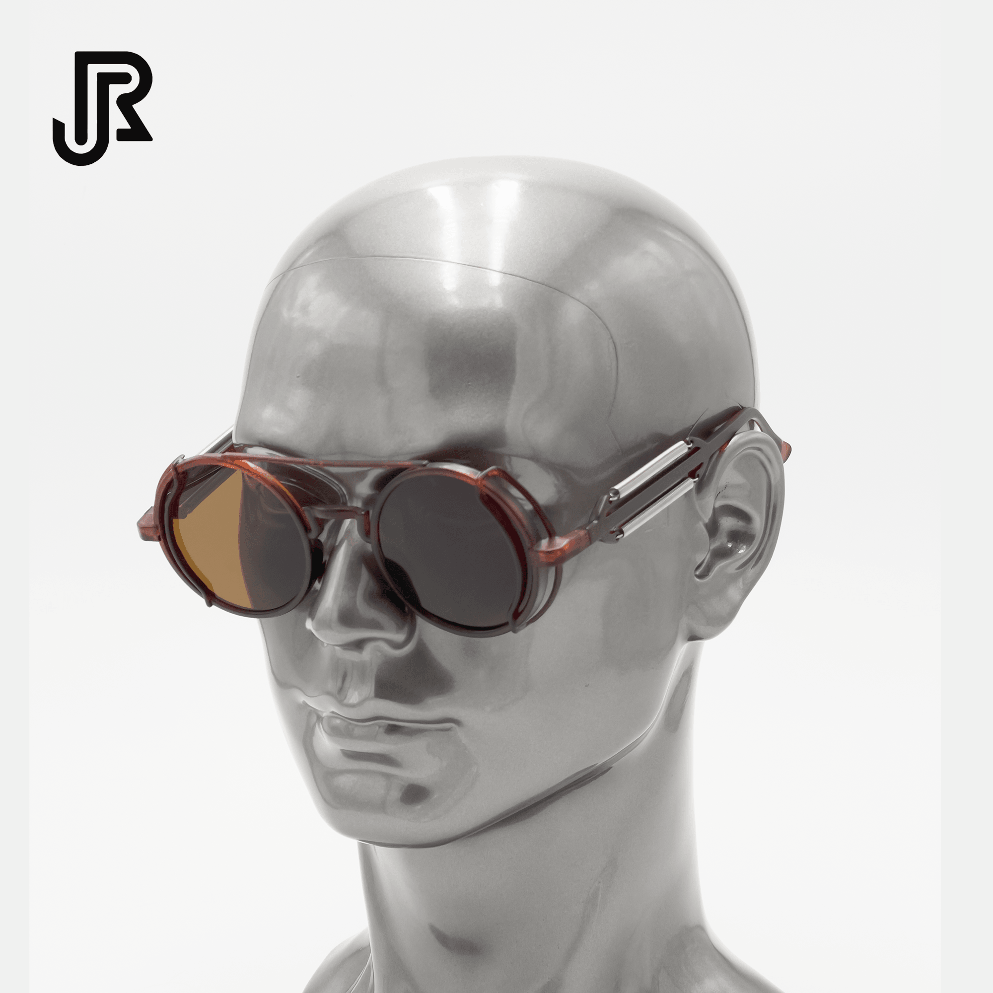 side view metal steampunk round sunglasses vintage style