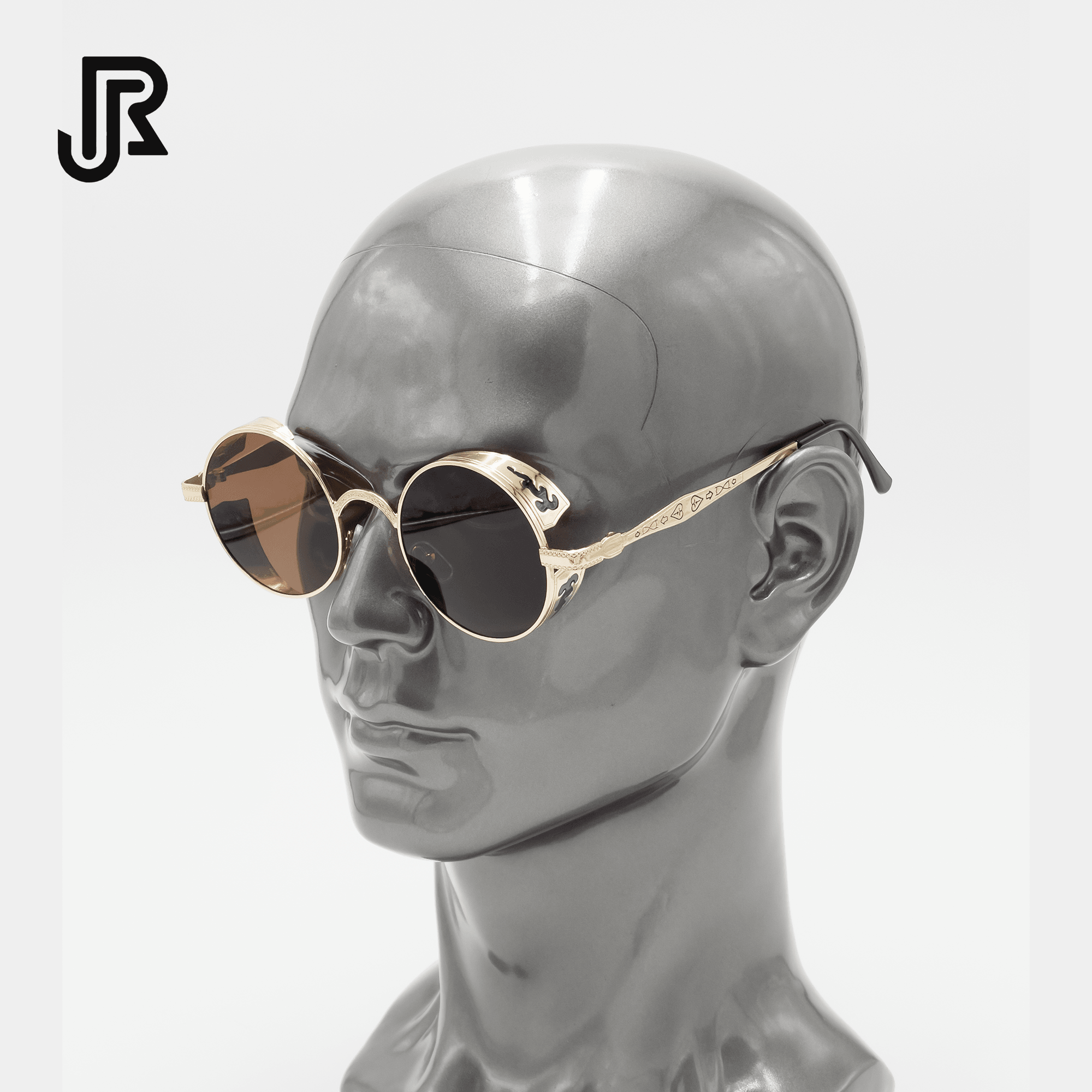 side view gothic round UV400 sunglasses unisex fashion