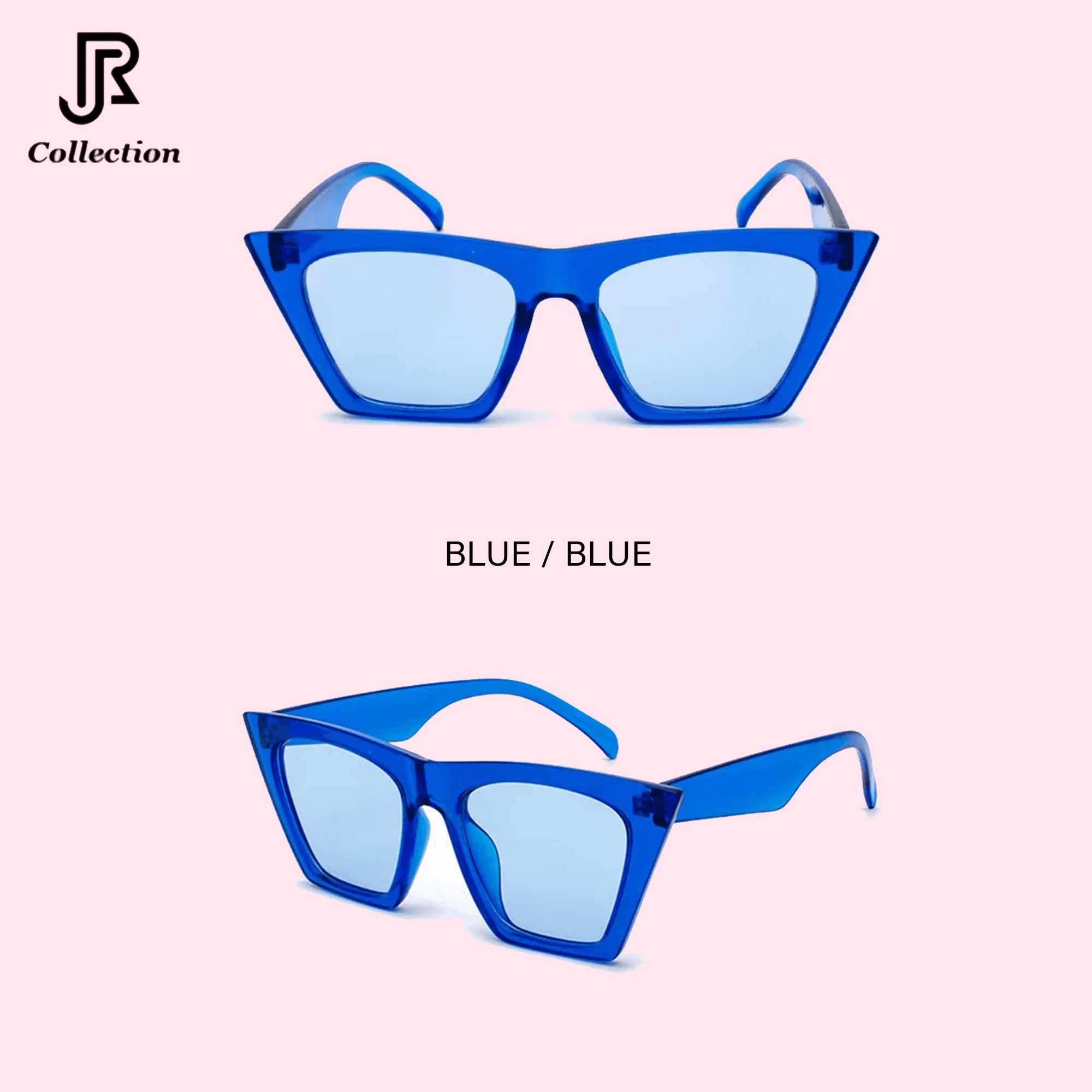 side view of cat‑eye vintage square sunglasses