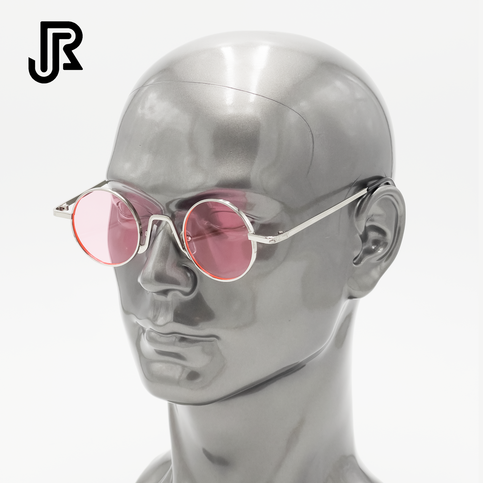 side view small round metal frame vintage sunglasses unisex eyewear