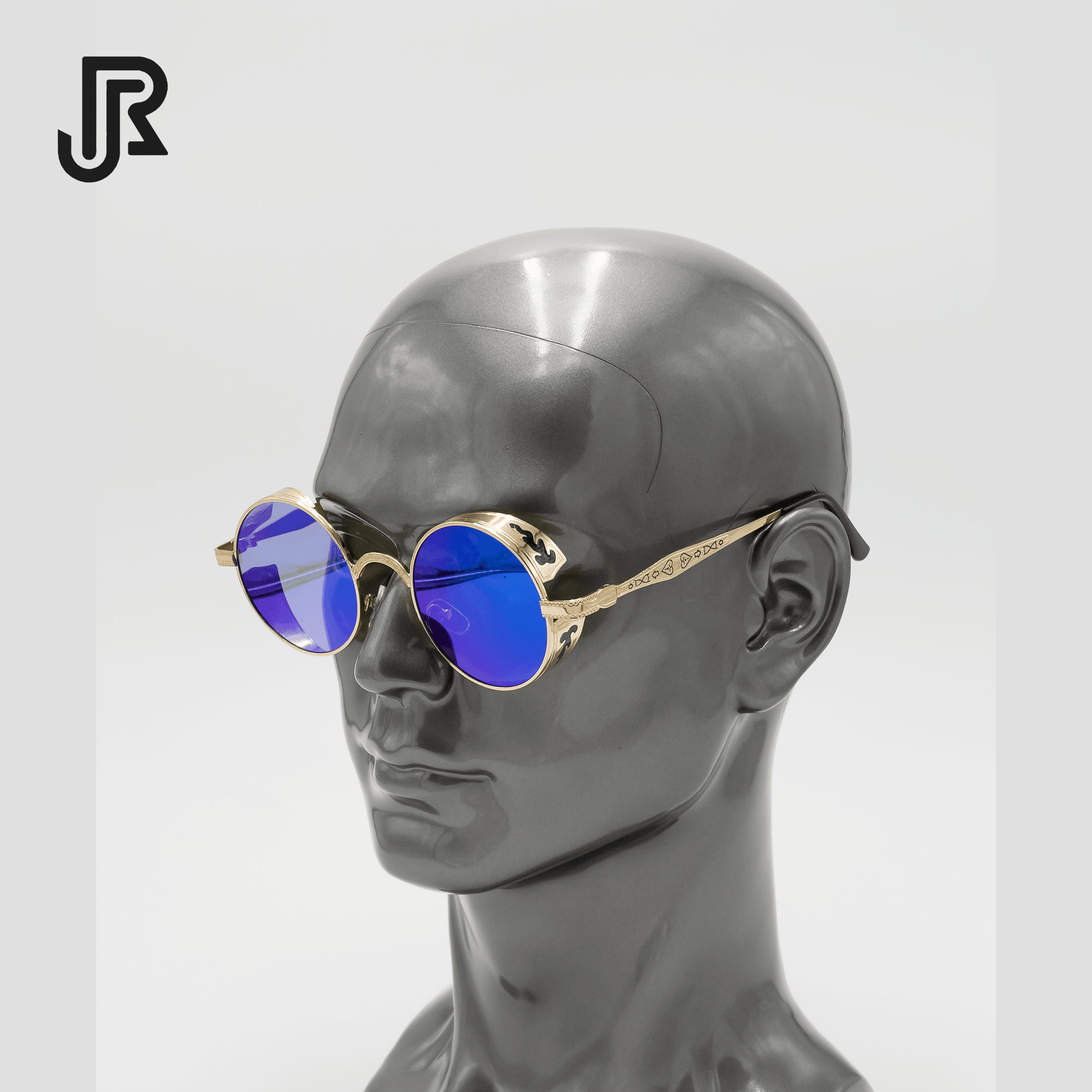 side view gothic round UV400 sunglasses unisex fashion