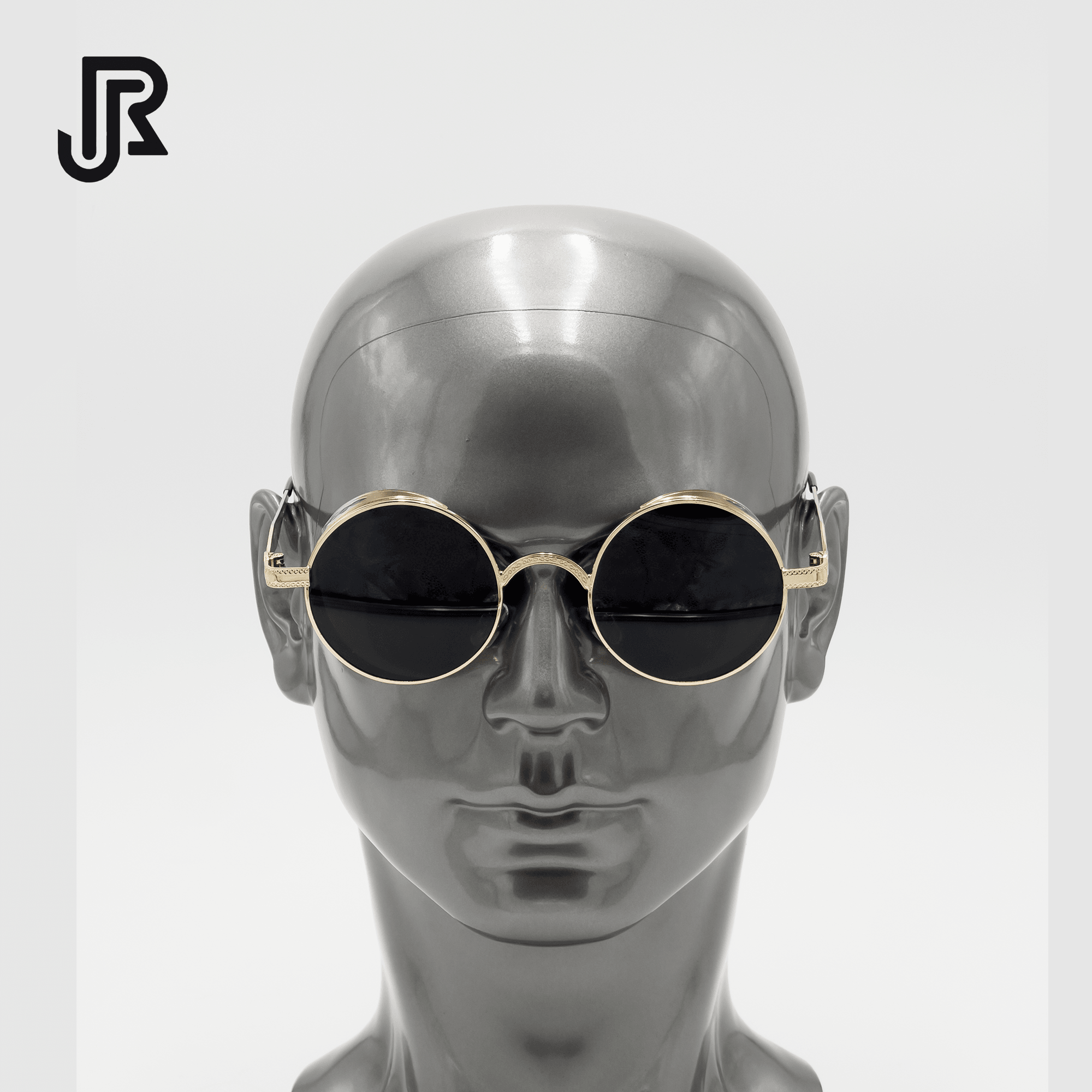 gothic round UV400 sunglasses front view vintage eyewear