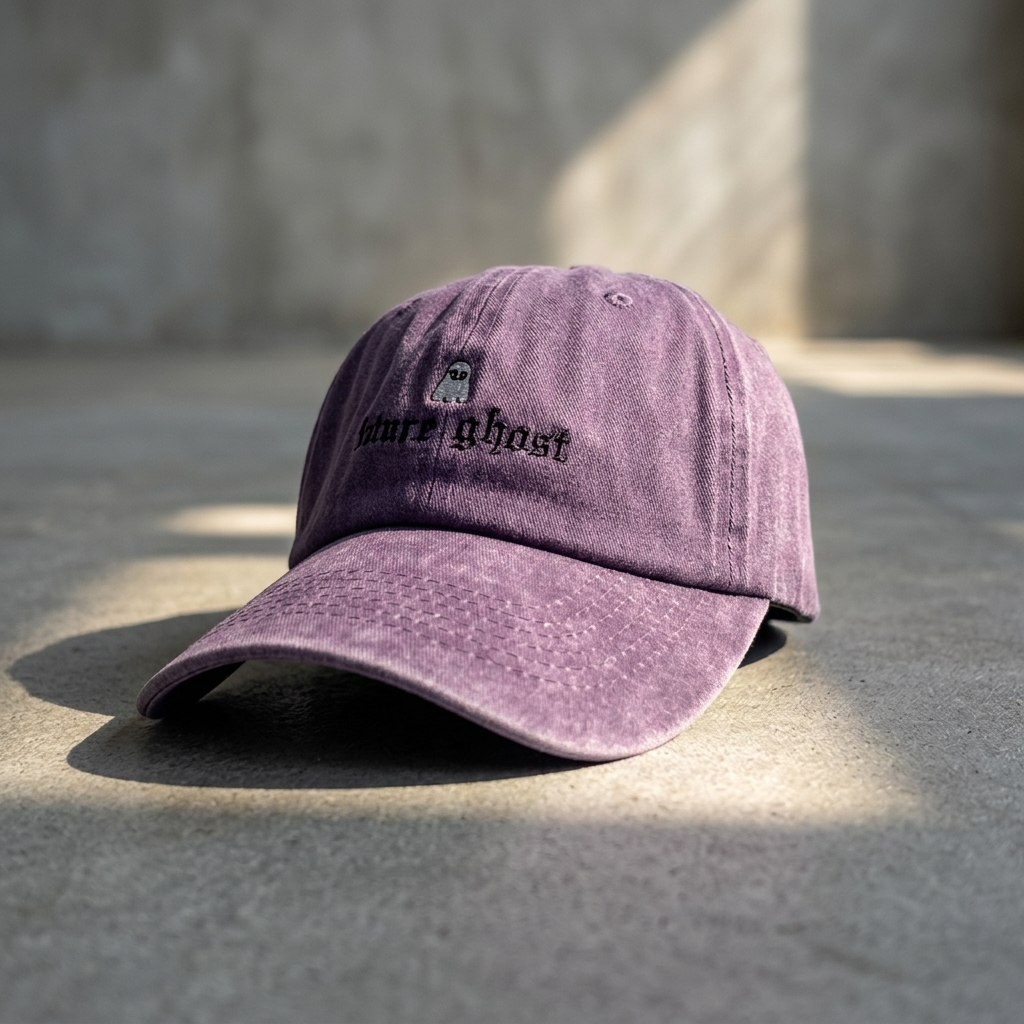 Future Ghost embroidered adjustable baseball cap front view