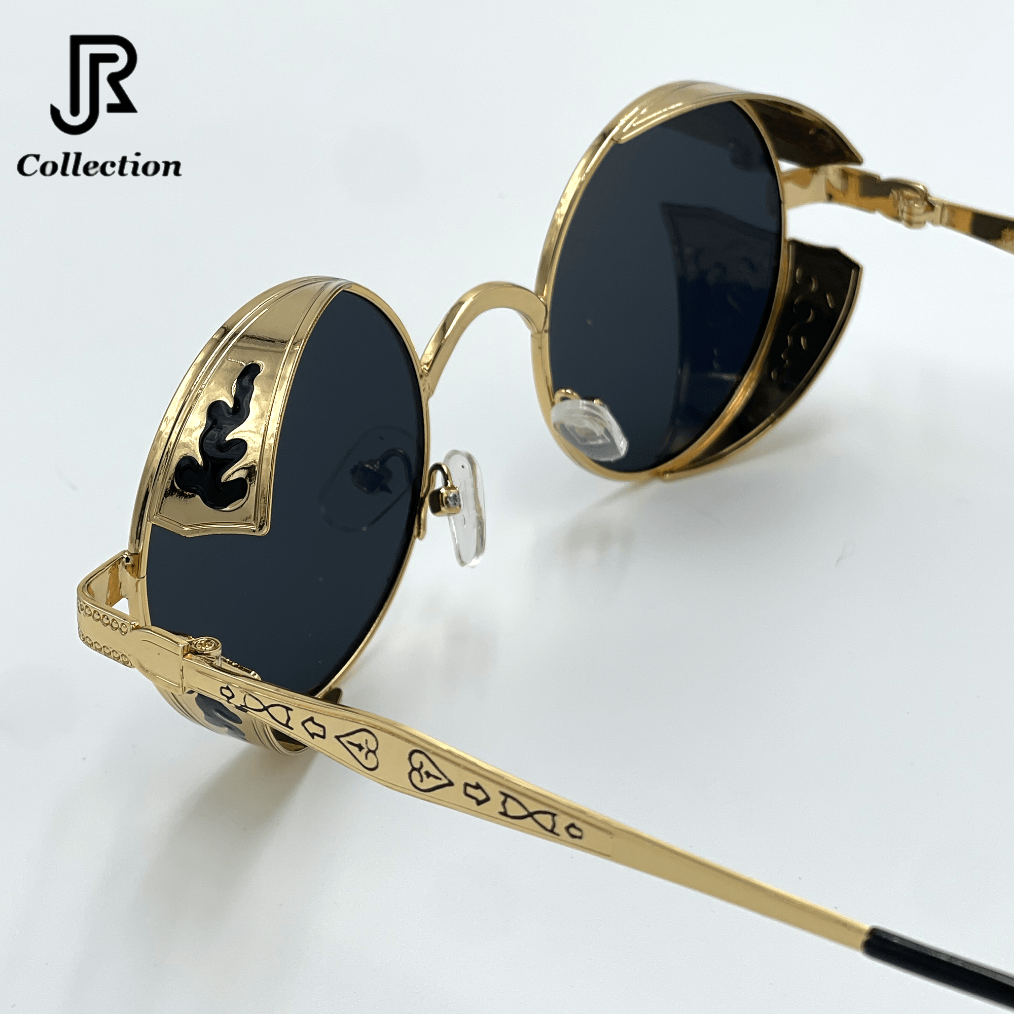 side view gothic round UV400 sunglasses unisex fashion