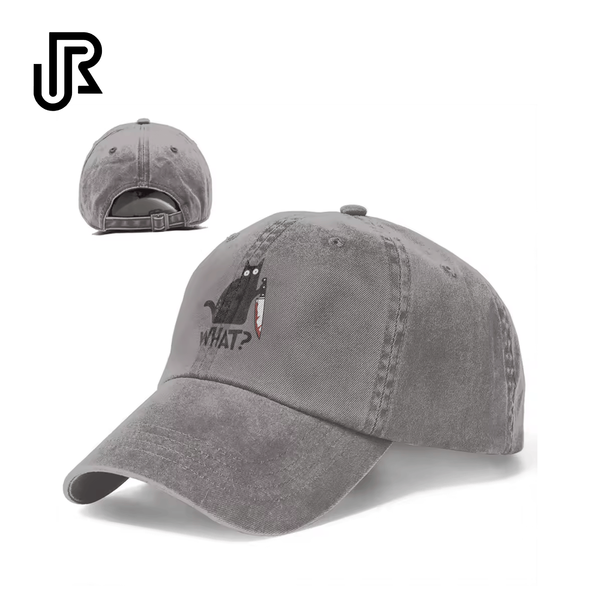 Front view of stylish unisex fashion cap black streetwear