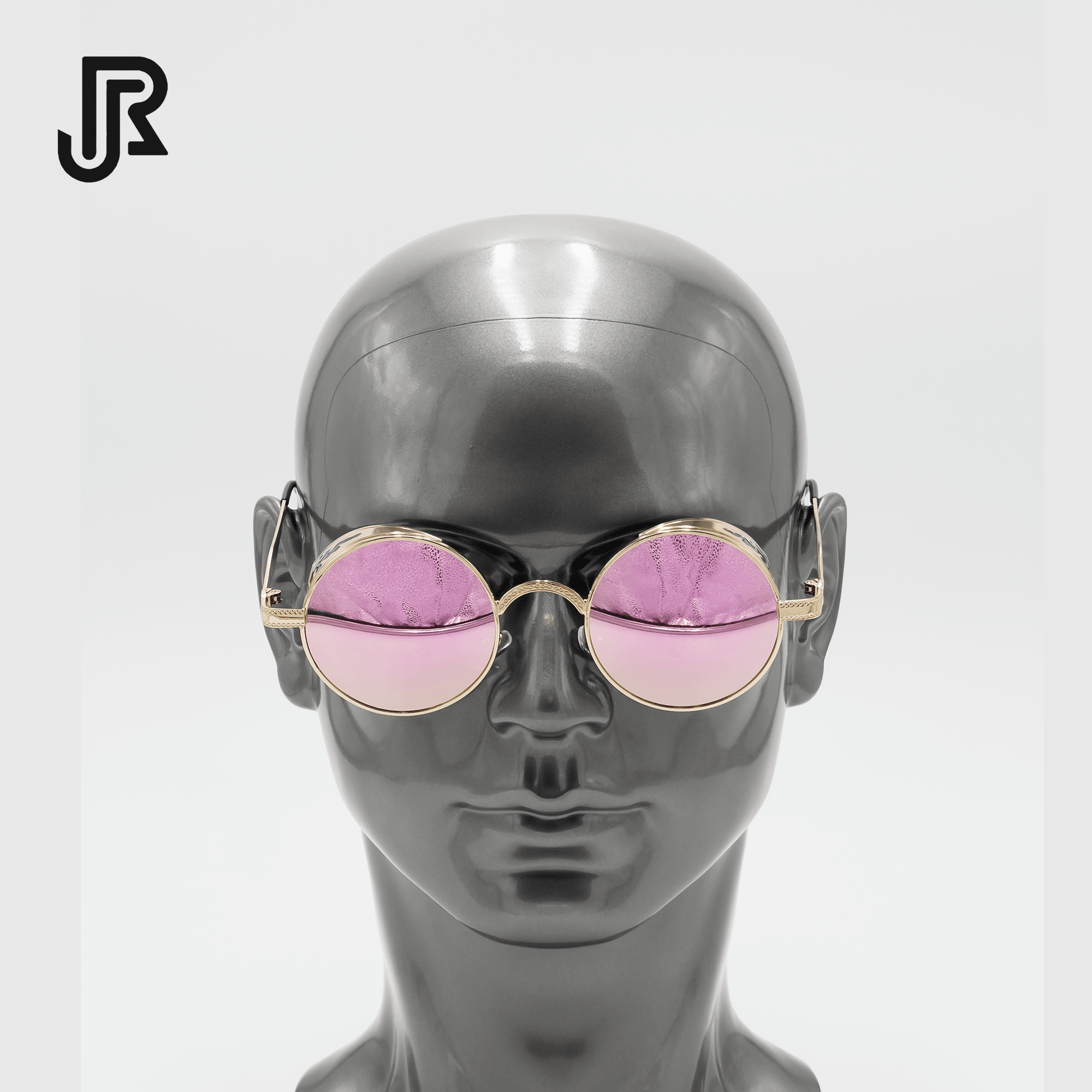 gothic round UV400 sunglasses front view vintage eyewear