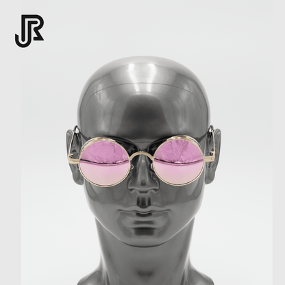 gothic round UV400 sunglasses front view vintage eyewear
