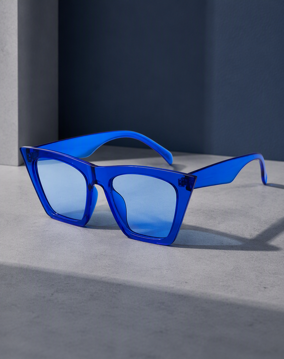 Cat-Eye Vintage Square Sunglasses, styled view