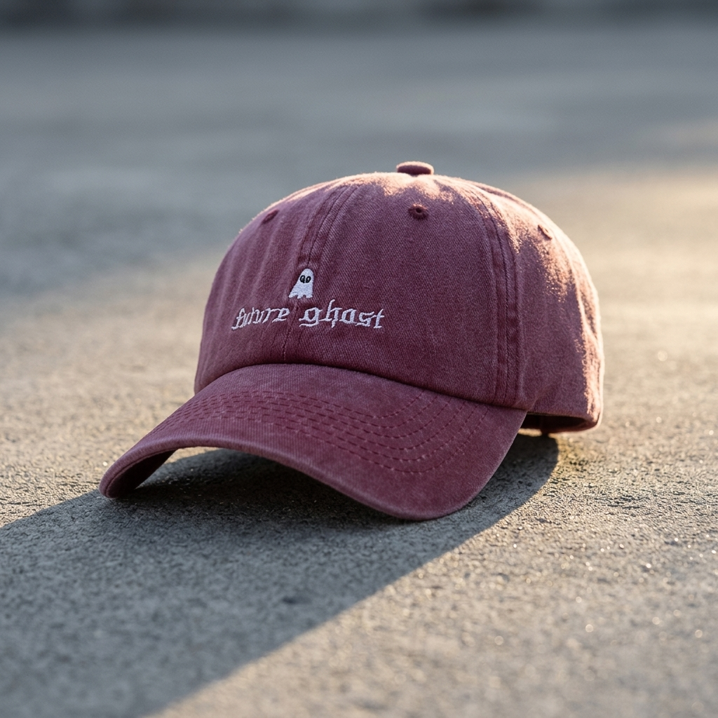 Future Ghost embroidered adjustable baseball cap front view