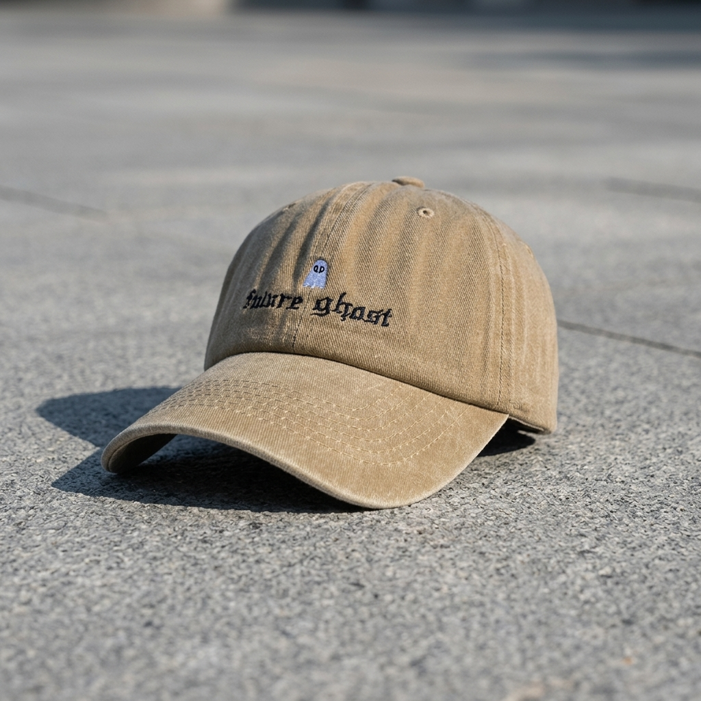 Future Ghost embroidered adjustable baseball cap front view