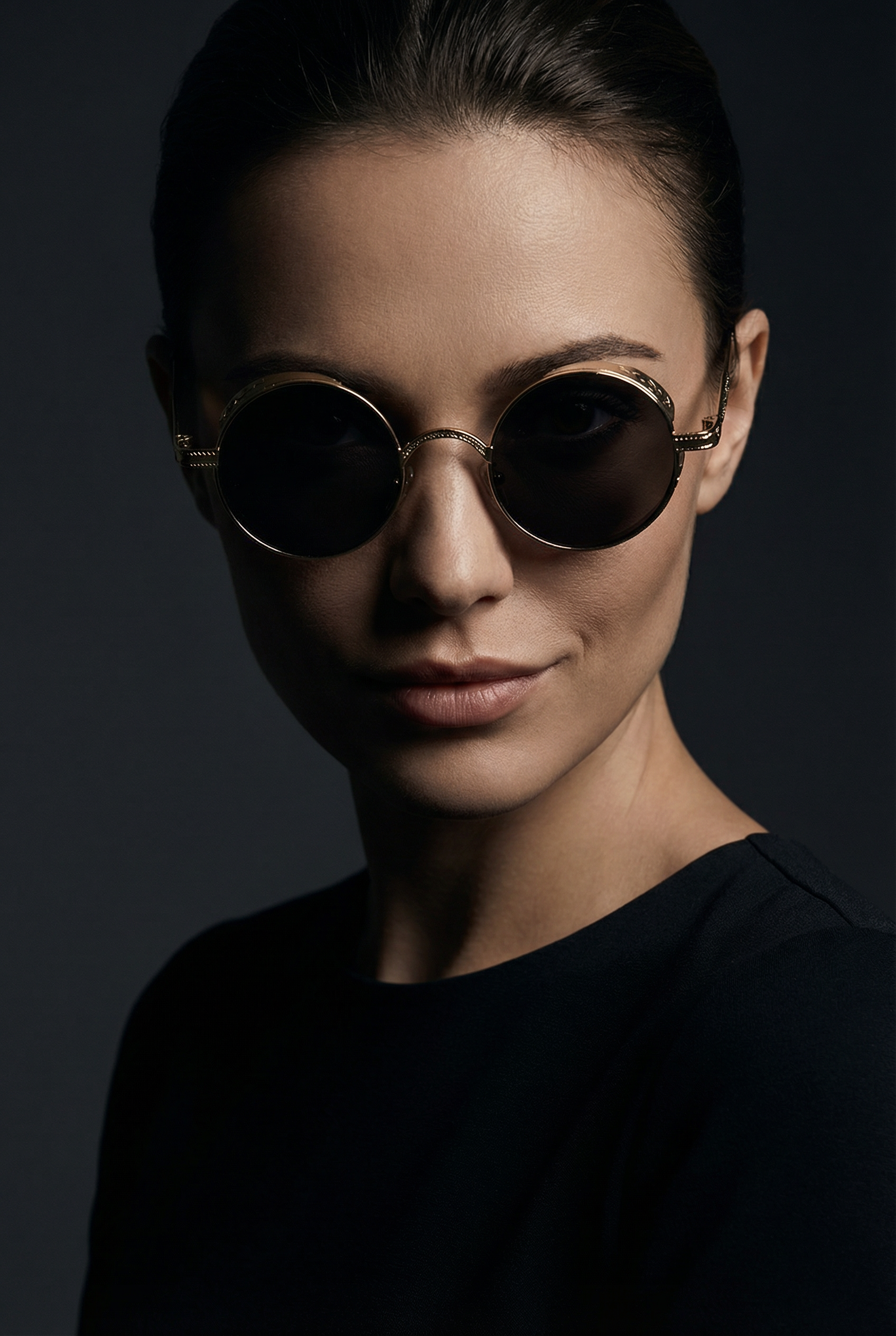 side view gothic round UV400 sunglasses unisex fashion