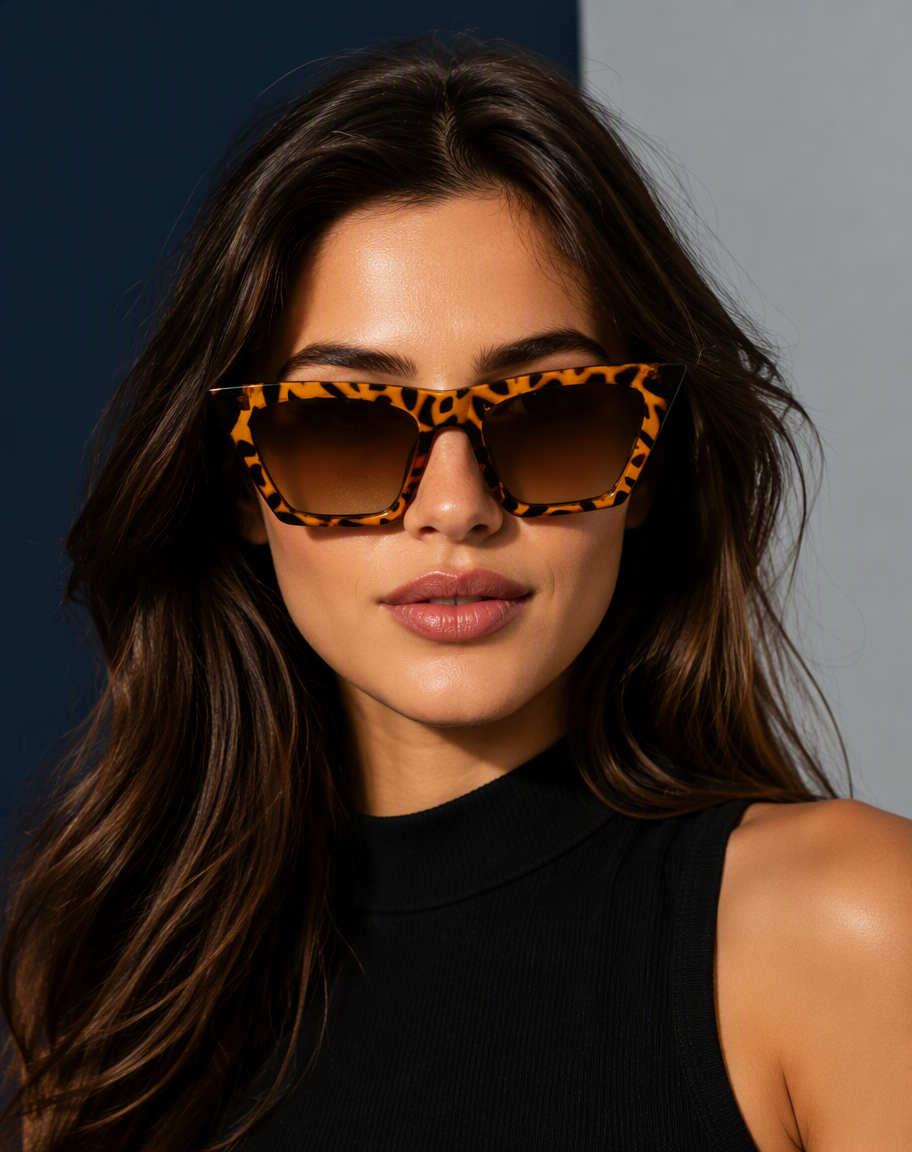 Cat-Eye Vintage Square Sunglasses, front view