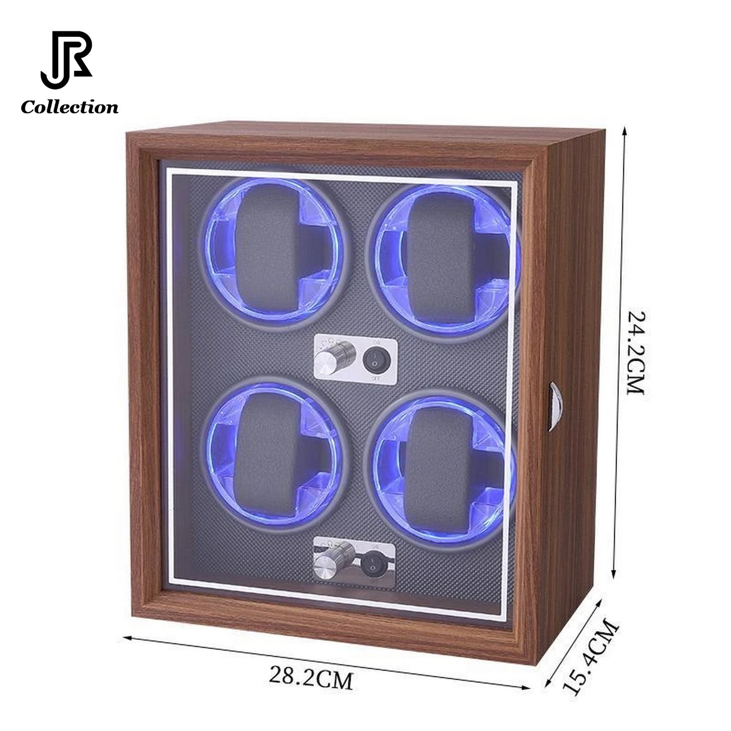 Simplewishes, Automatic Watch Winder, Wooden 4 Slot Watch Box, Watches Storage Case With Flexible Pillow & Super Quiet Motor