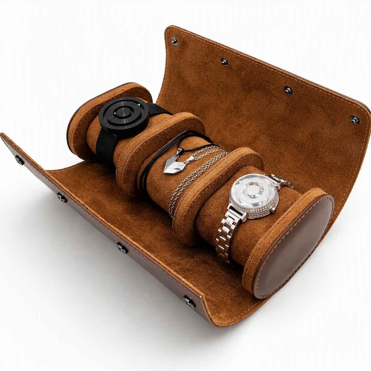 Couples Quartz Watch & Magnetic Heart Necklace Gift Set