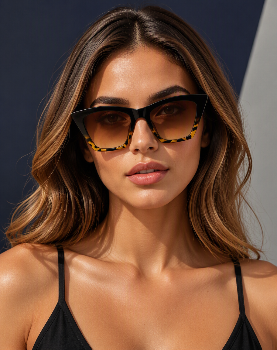 Cat-Eye Vintage Square Sunglasses – UV400