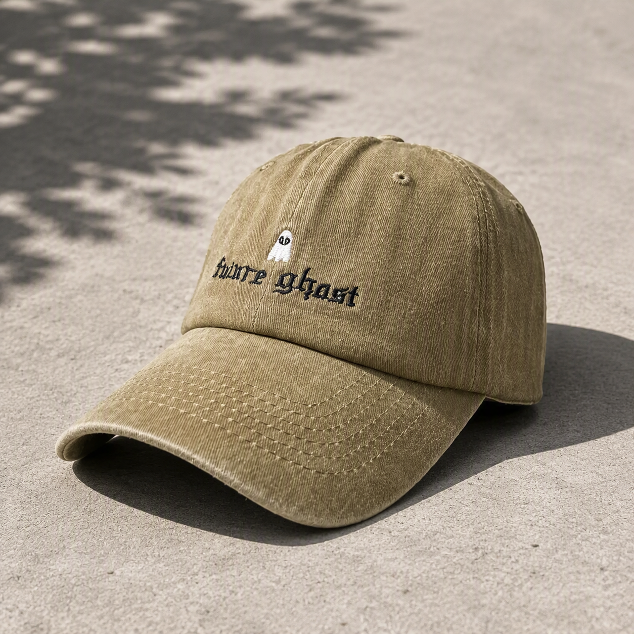 Future Ghost embroidered adjustable baseball cap front view