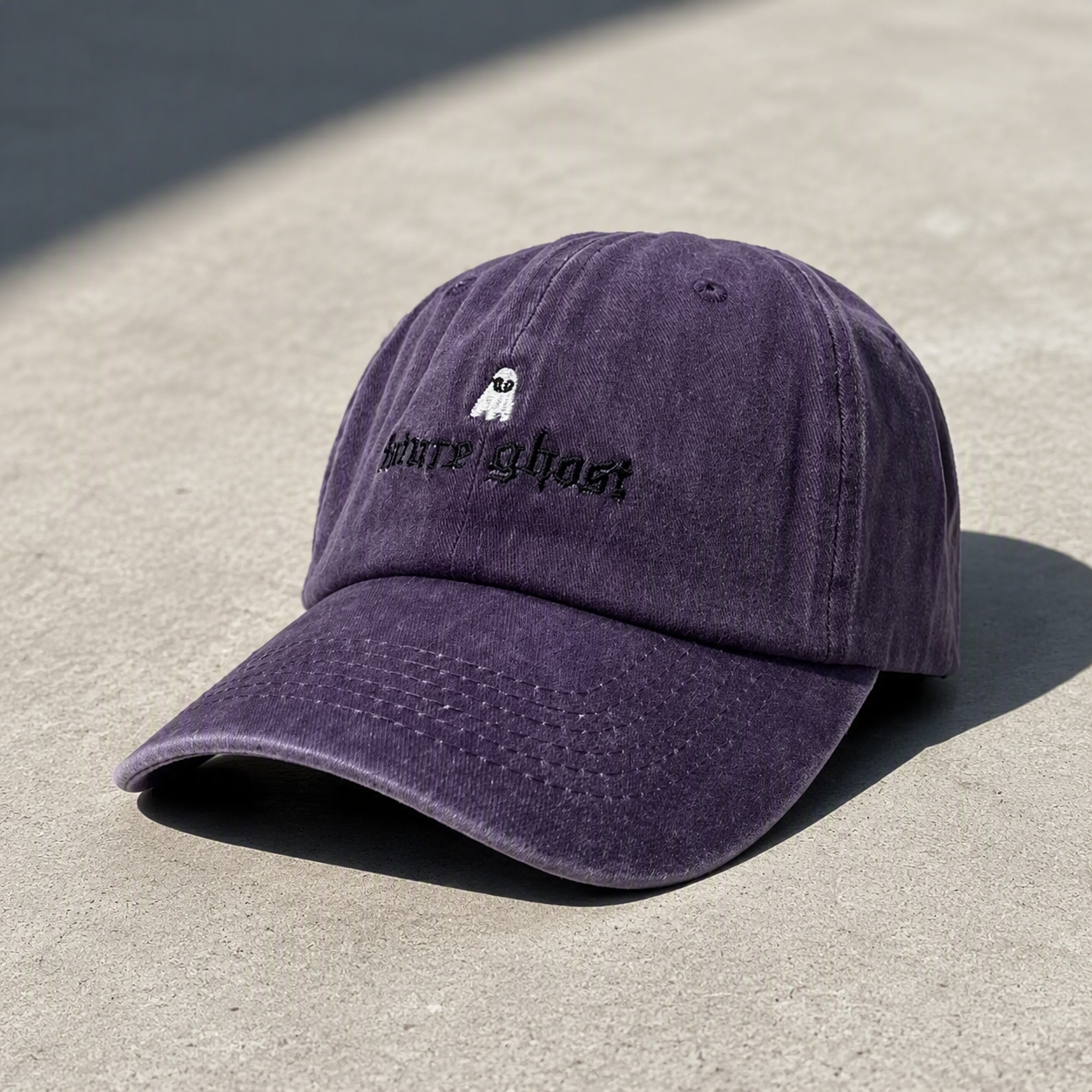 Future Ghost embroidered adjustable baseball cap front view