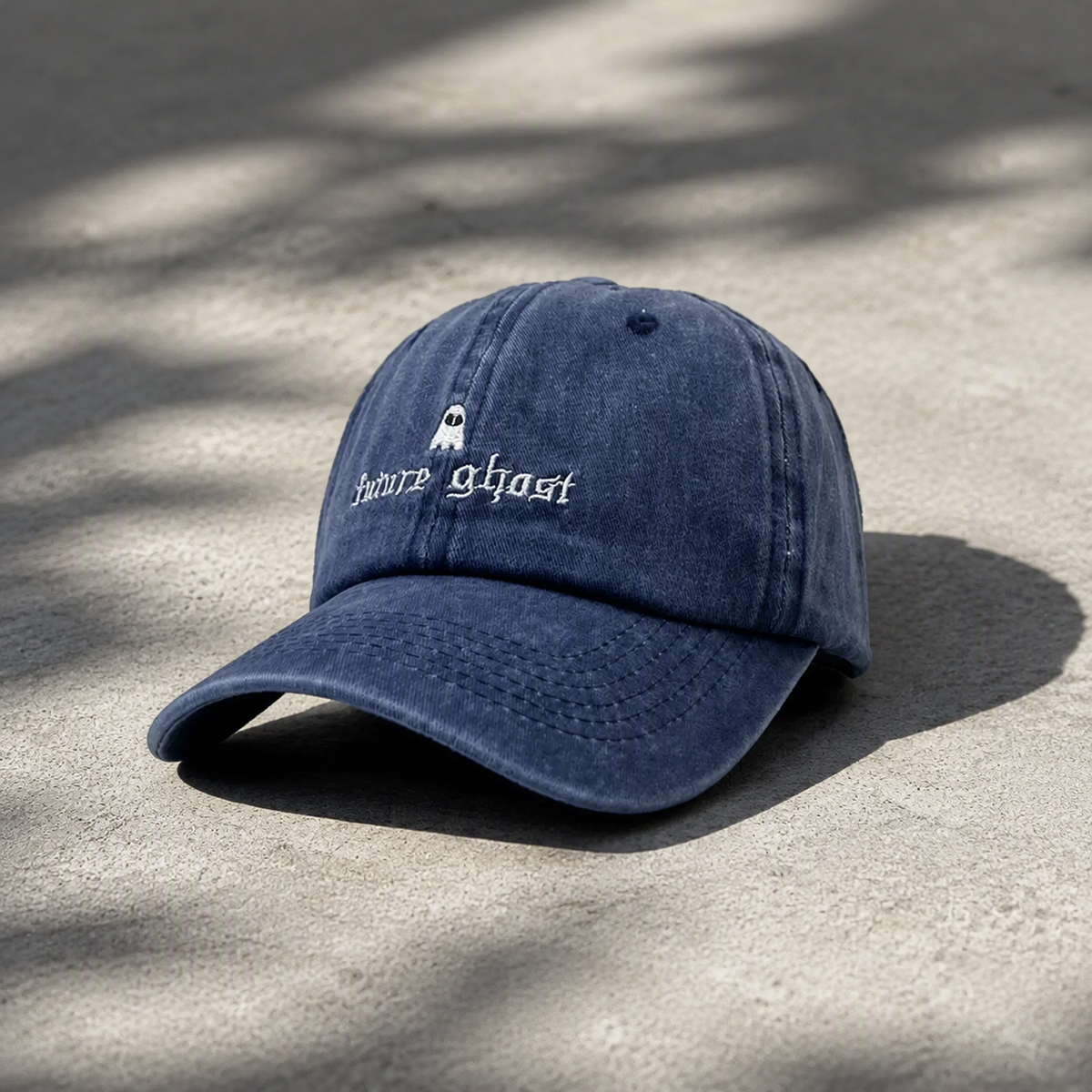 Future Ghost embroidered adjustable baseball cap front view