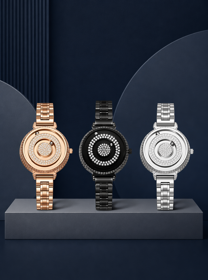 Minimal Rotating Magnetic Steel Watch – Modern Design, Effortless Style