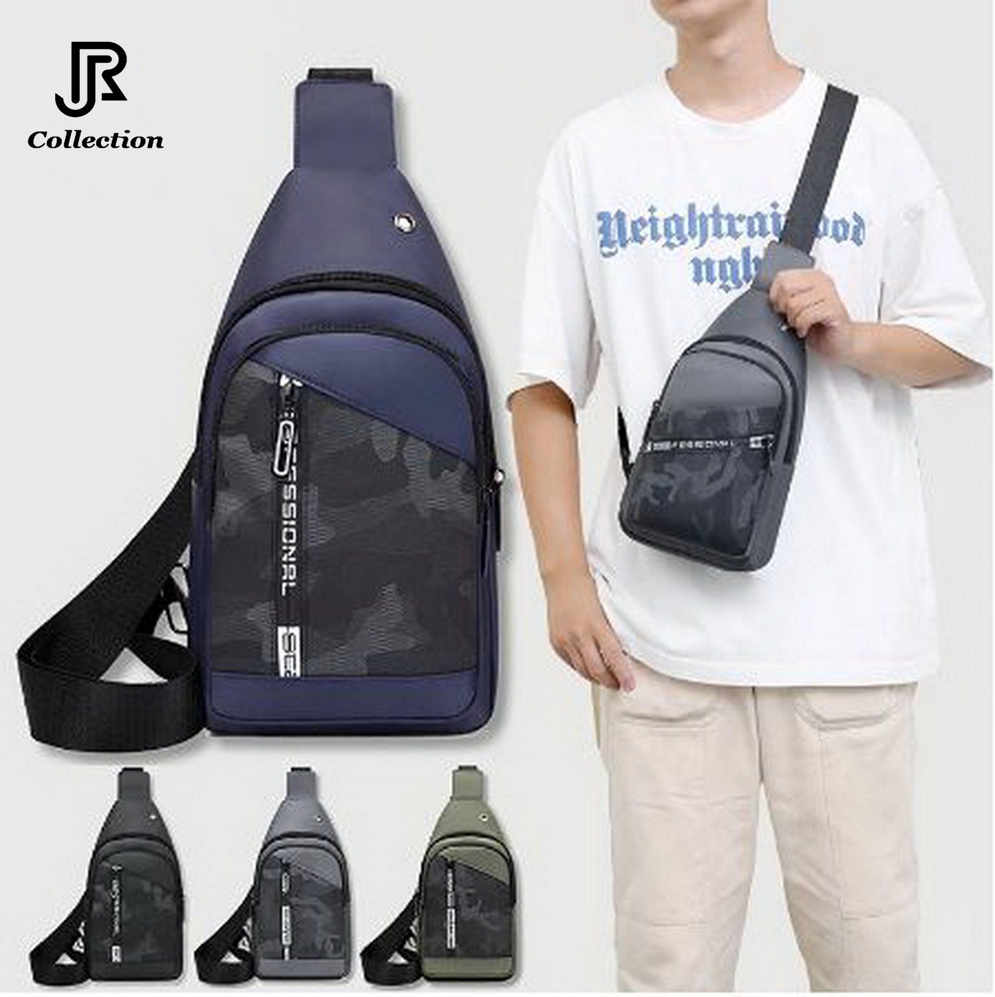 model wearing fashionable sling crossbody bag