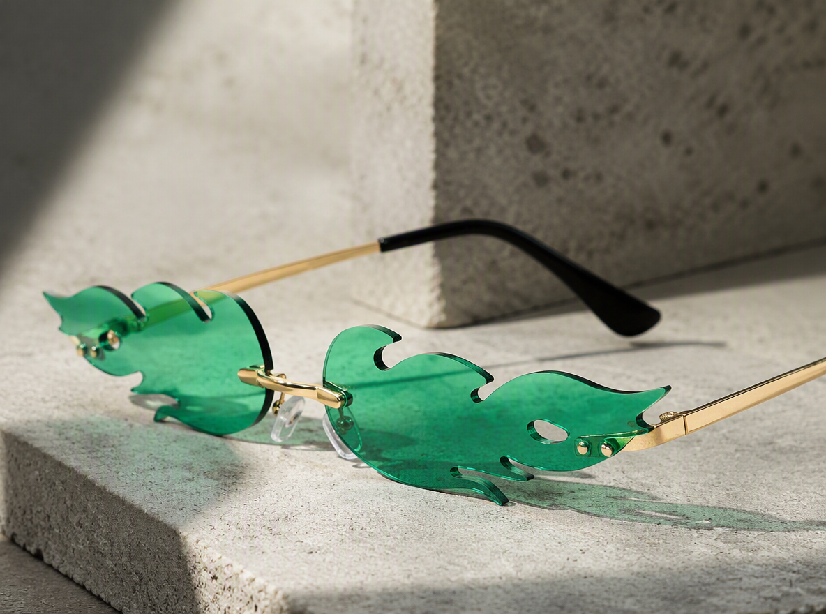 Rave Fire Sunglasses, worn view