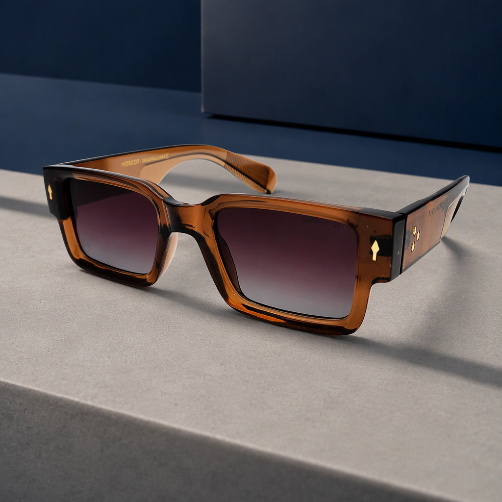 Crystal Acetate Vintage Square Sunglasses, side view